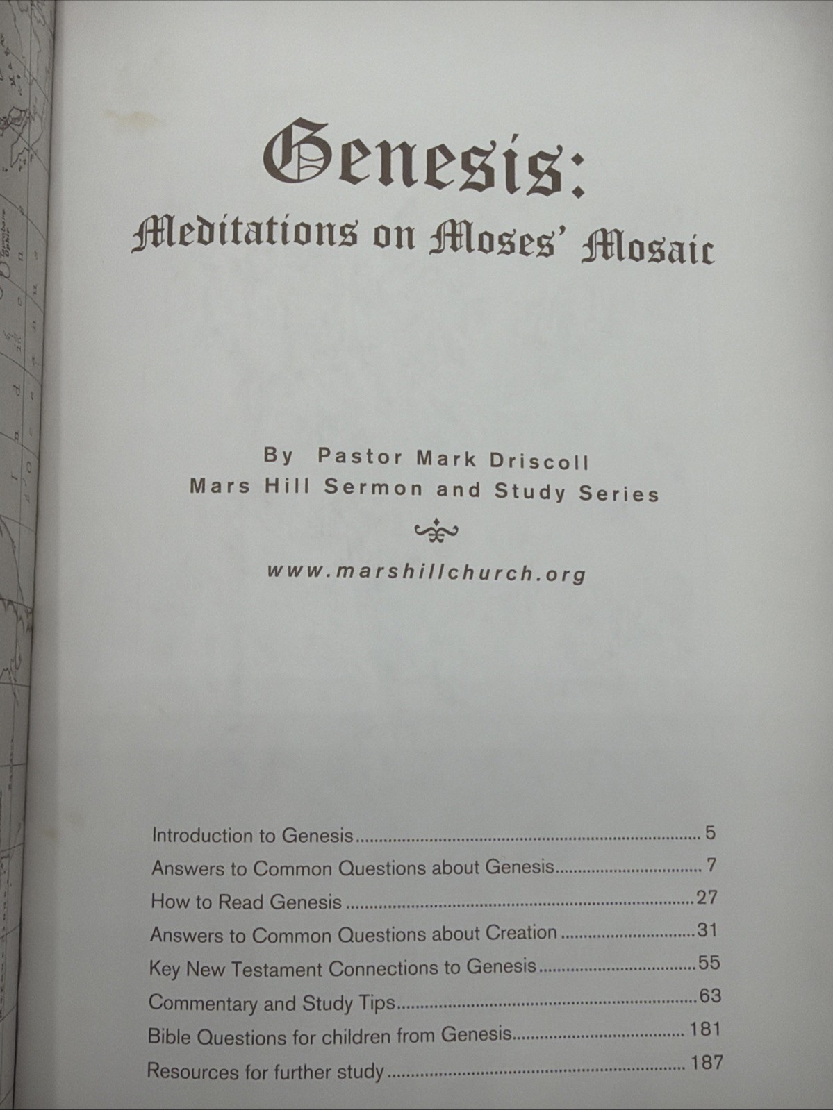 Genesis: Meditations on Moses’ Mosaic – Mark Driscoll Mars Hill Study