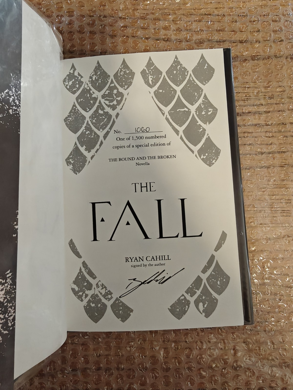 Broken Binding Of Blood and Fire & The Fall by Ryan Cahill (signed/numbered)