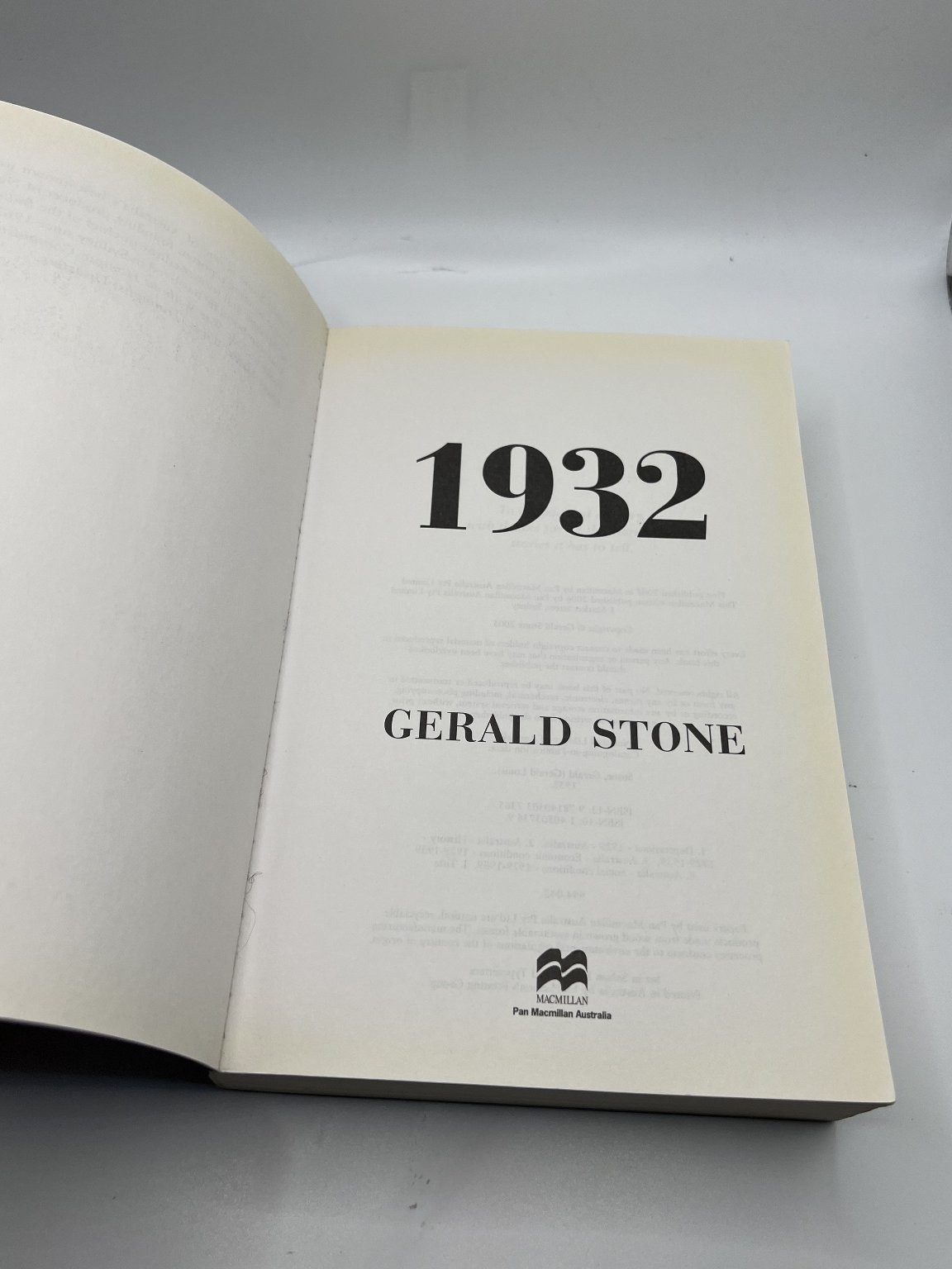 1932 Gerald Stone 2006 Australian History Great Depression Pan Macmillan