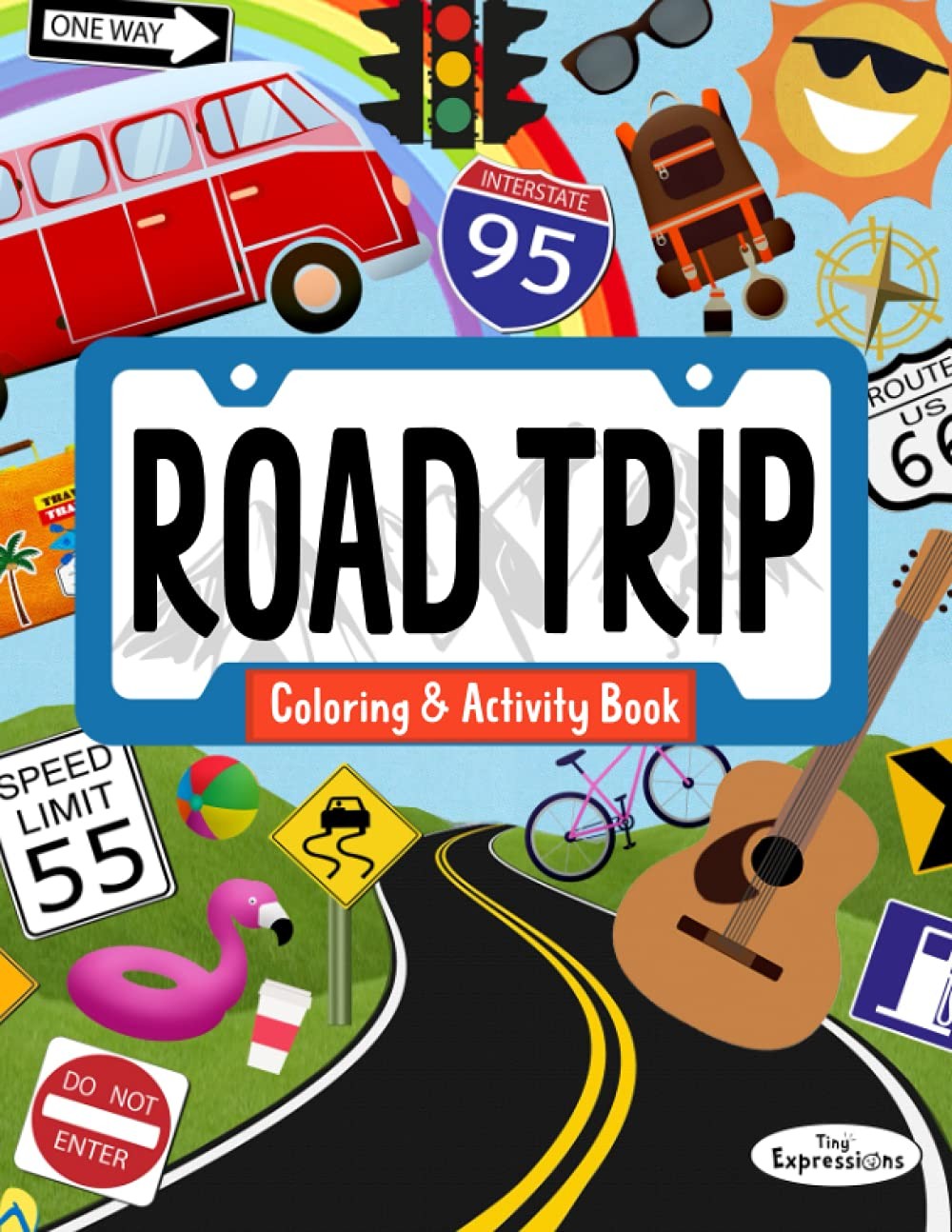 USA Road Trip Coloring & Activity Book for Kids: 30+ Pages of Coloring Activ…