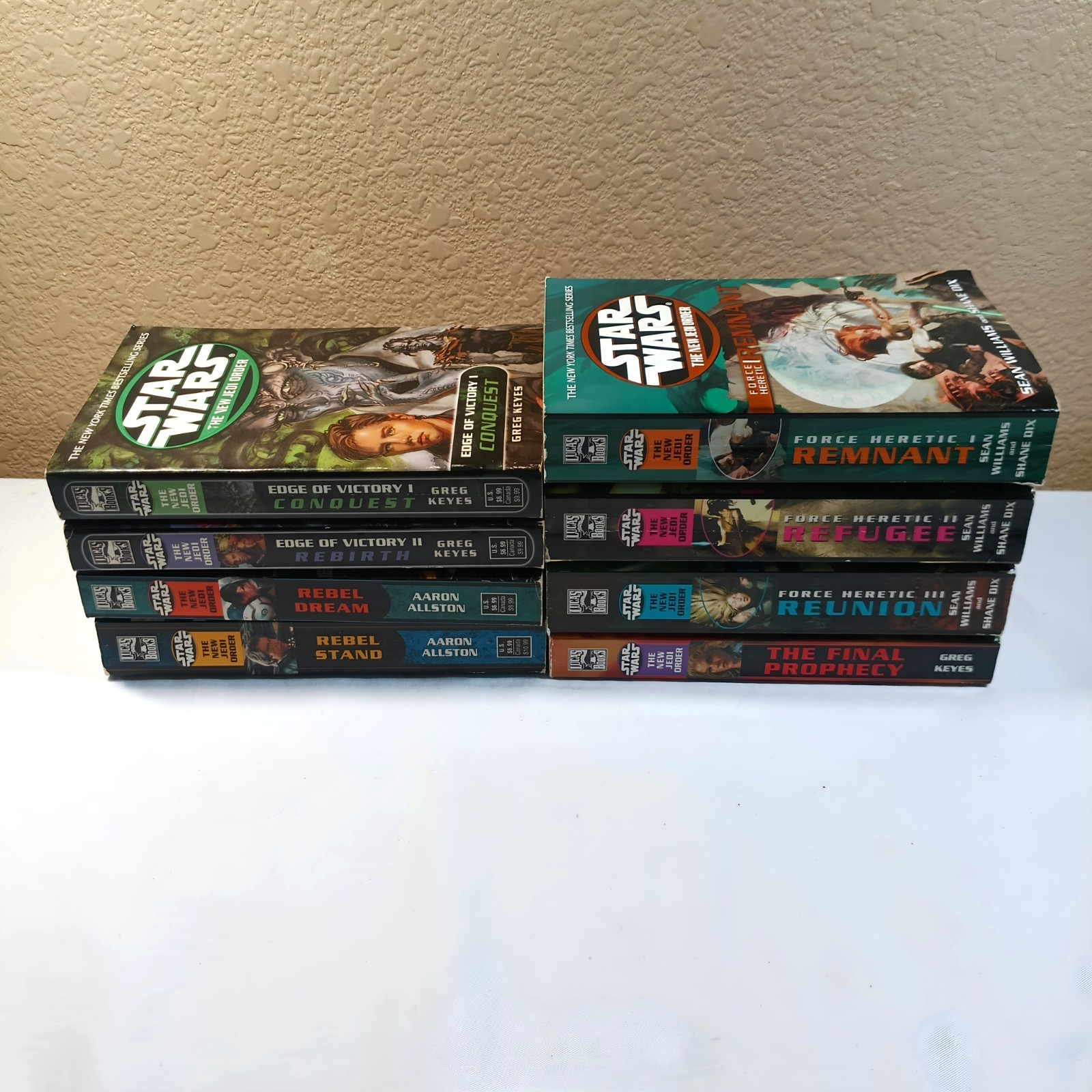 Lot of 9 Star Wars: The New Jedi Order Books; Paperback; Lucas Arts; Del Rey