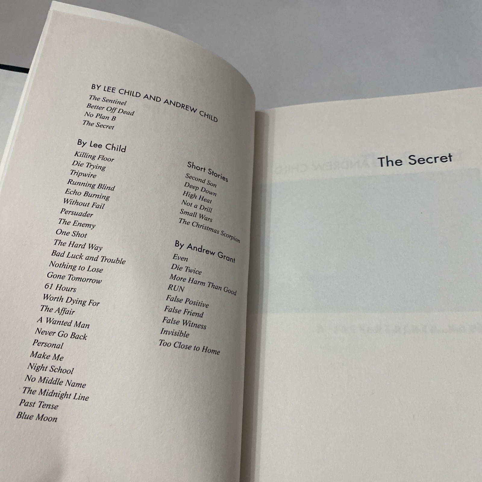 THE SECRET/LEE CHILD&ANDREW CHILD FIRST EDITION HC SIGNED JACK REACHER