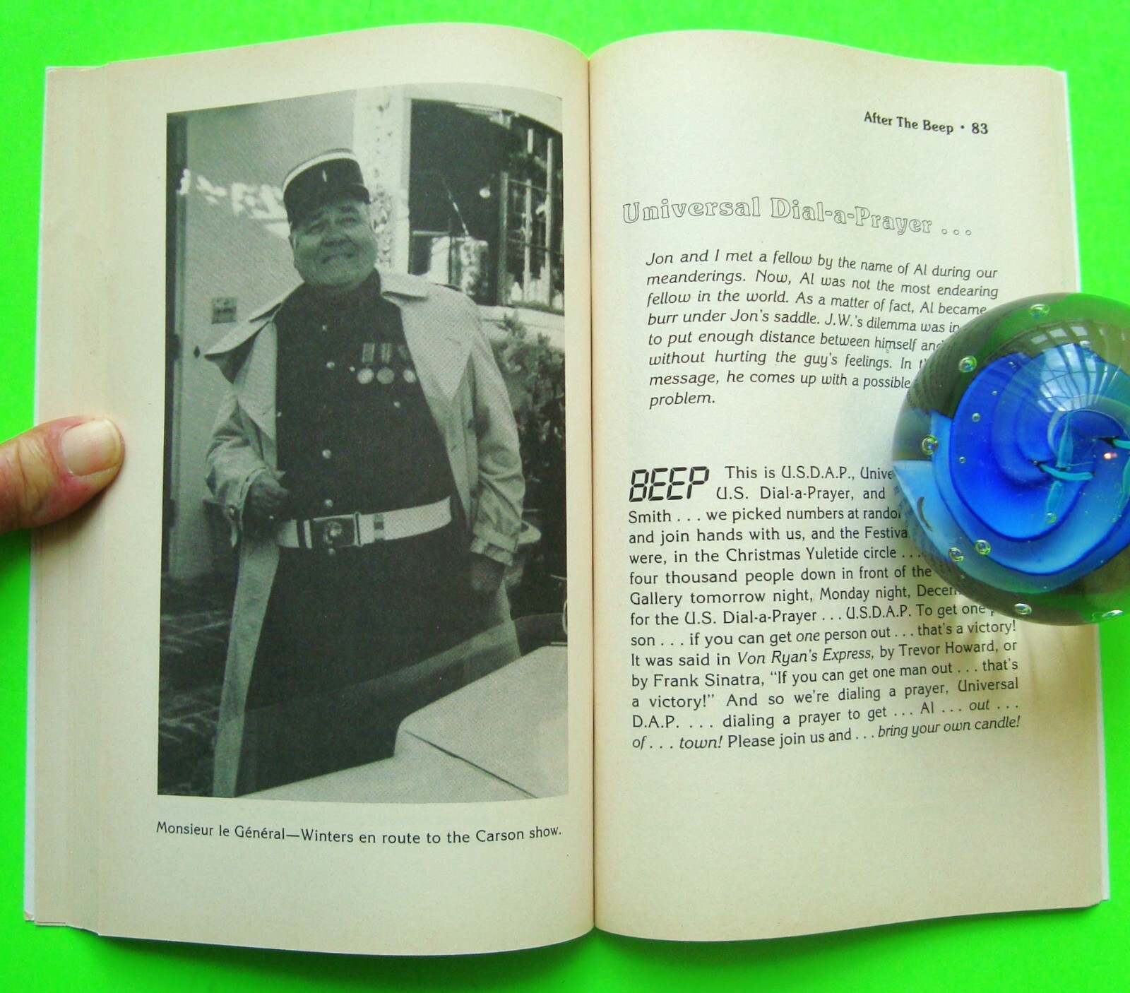 1989 JONATHON WINTERS – AFTER THE BEEP 132-pg Comedic Softbound Book UNUSED Xlnt