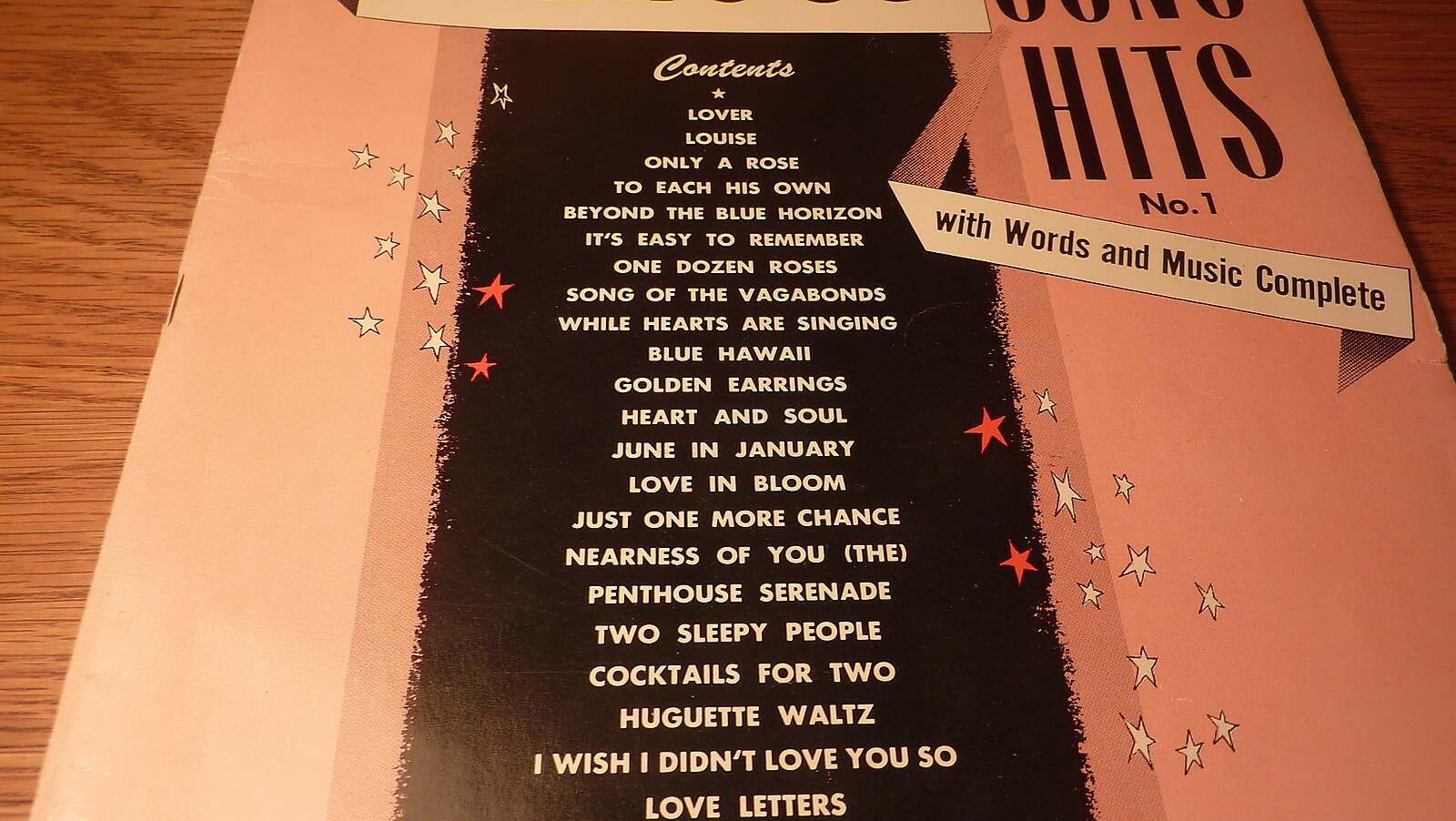 VINTAGE 1954 88 PAGES OF FAMOUS SONG HITS NO. 1 – WORDS & PIANO MUSIC – GREAT !!