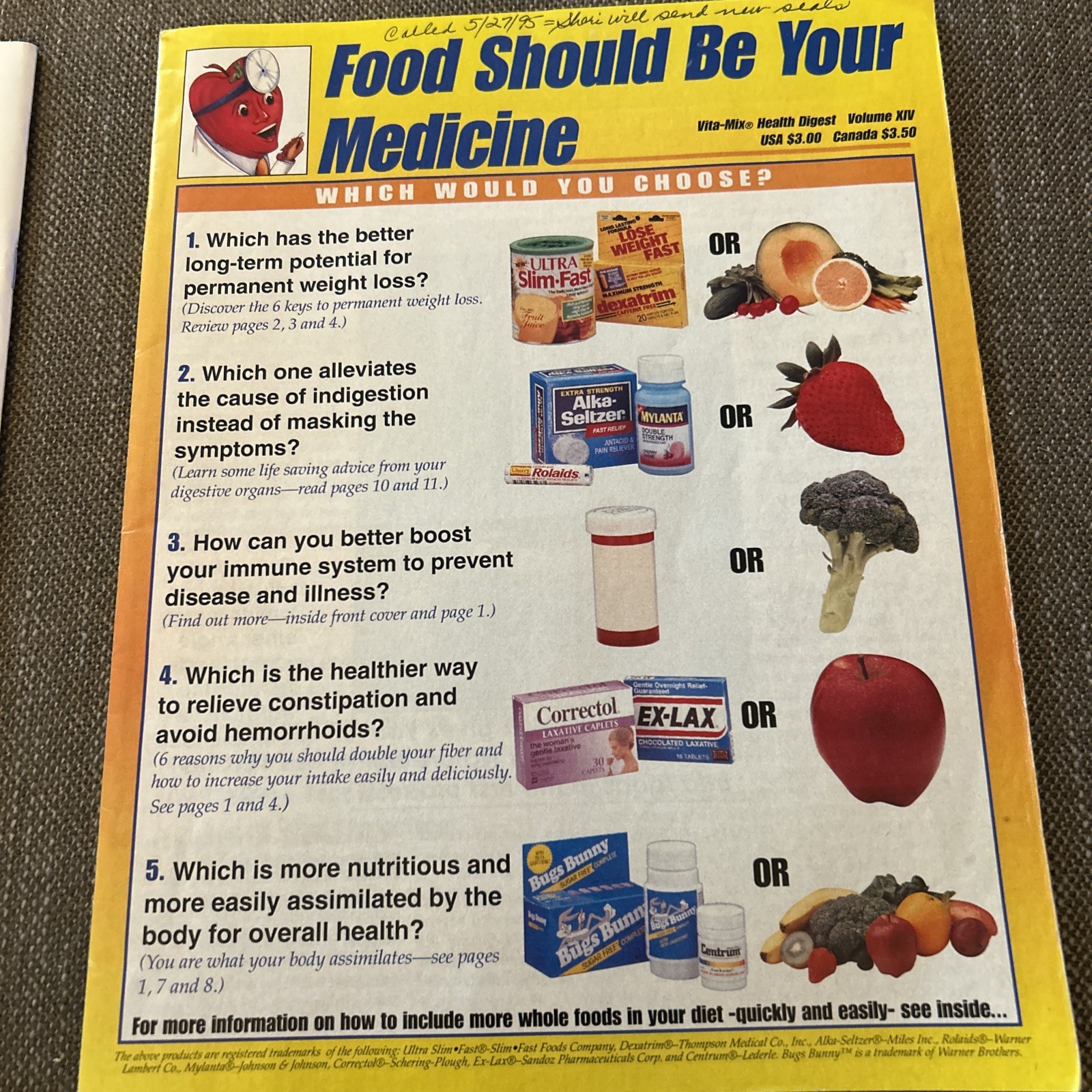 RECIPES & INSTRUCTIONS FOR VITA MIX 3600 & 4000 MODEL Book + Health Digest