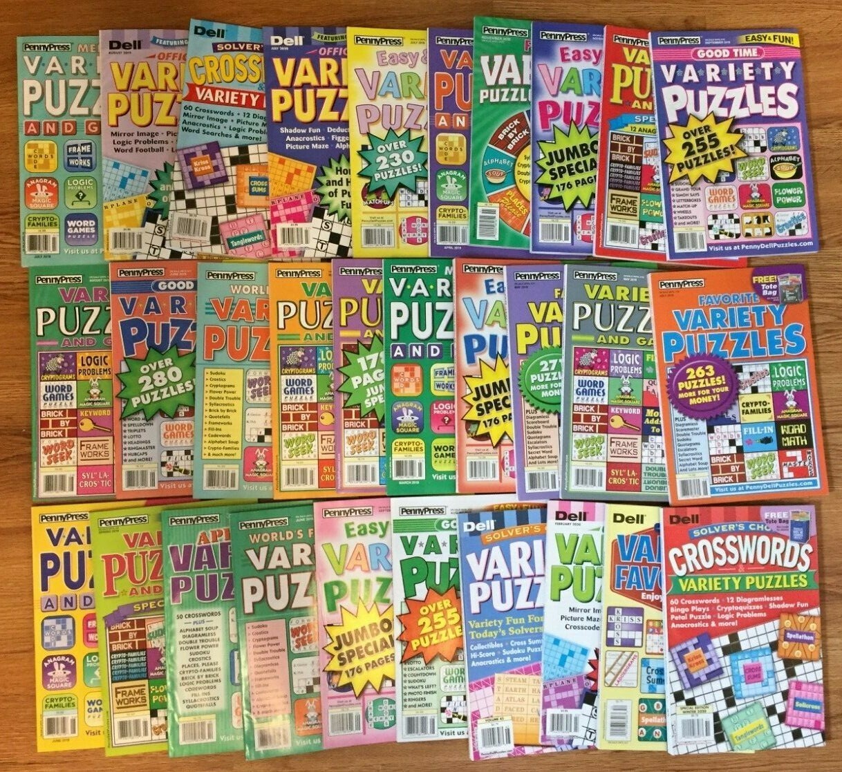 Lot Of 6 Penny Press Variety Puzzle Books DELL 2021 And Newer