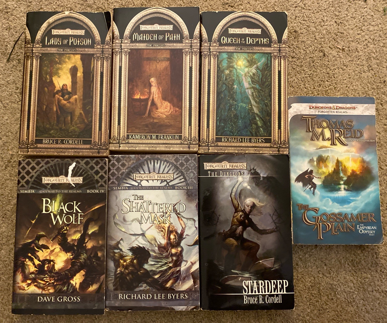 7 Book Lot Vintage Wizards Of The Coast Forgotten Realms Priests 1-3, Sembia 1st