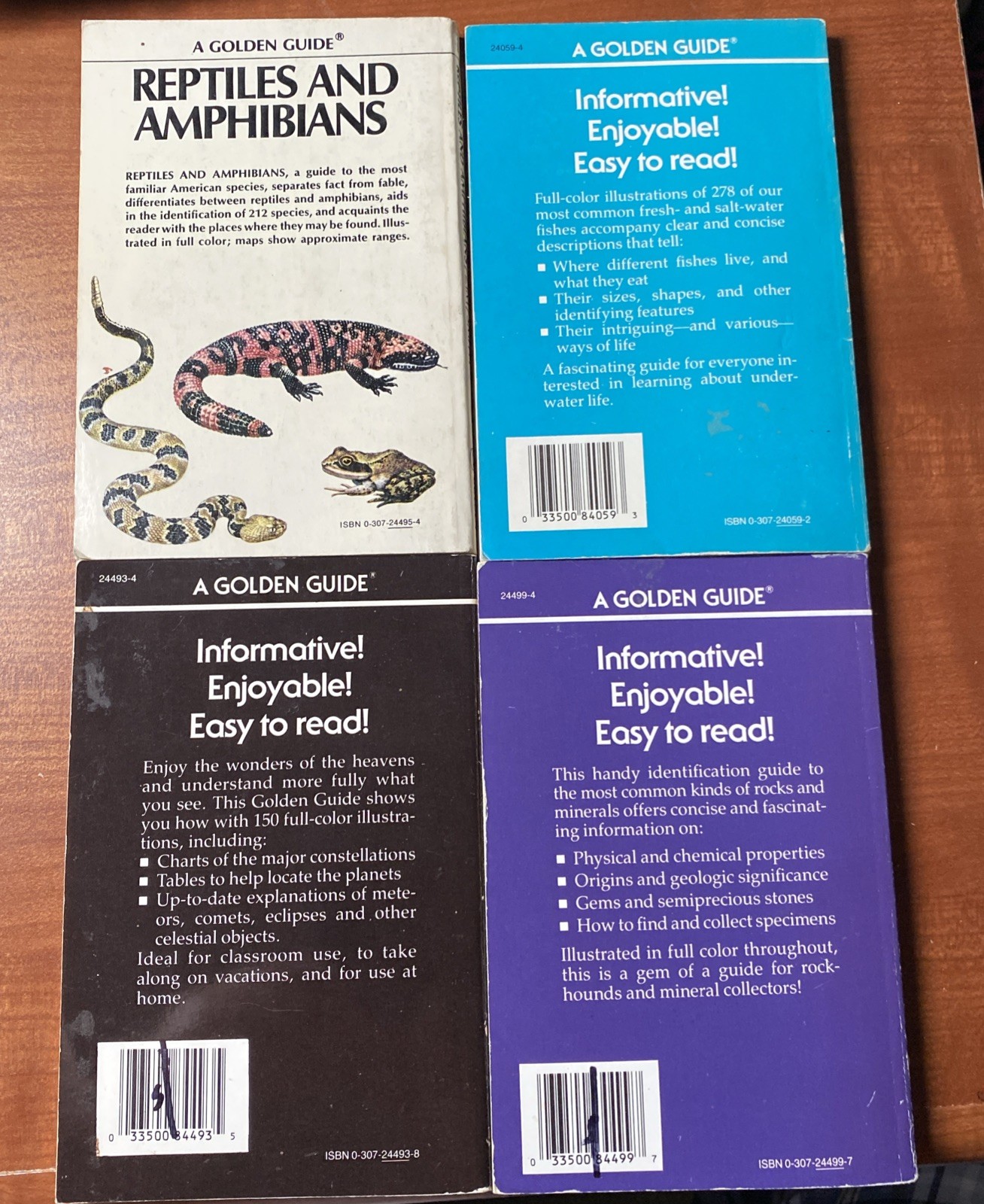 Lot of 4 Pocket Reference Books Vintage Including Golden Nature Guide Handbooks
