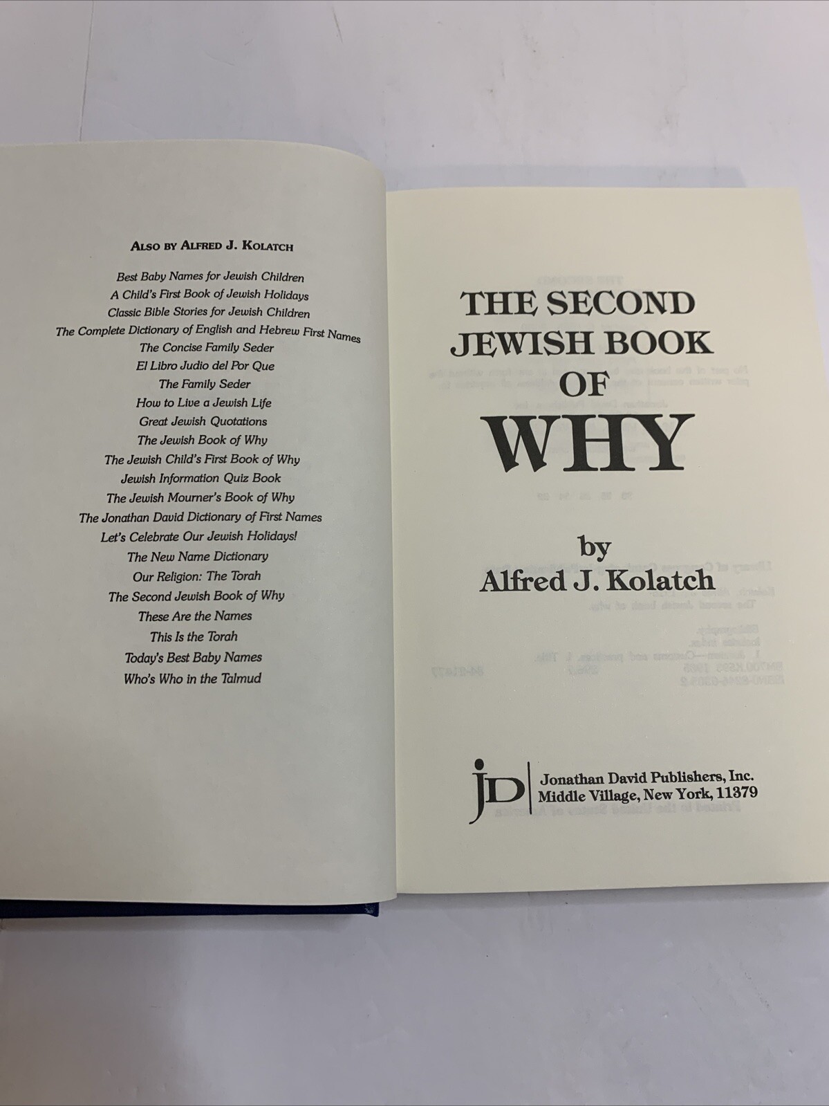 The Jewish Book of Why and Second Book by Alfred J. Kolatch 2 Book Box Set