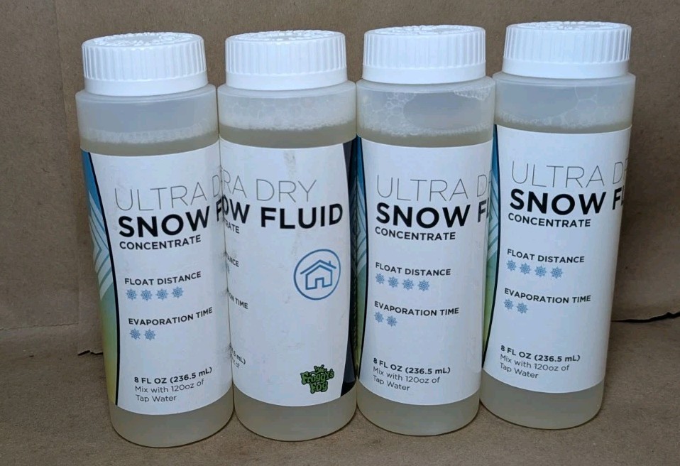 !4PK! Froggy’s Flakes Snow Machine Fluid Concentrate, 8 fl. oz, Ultra-Dry Indoor