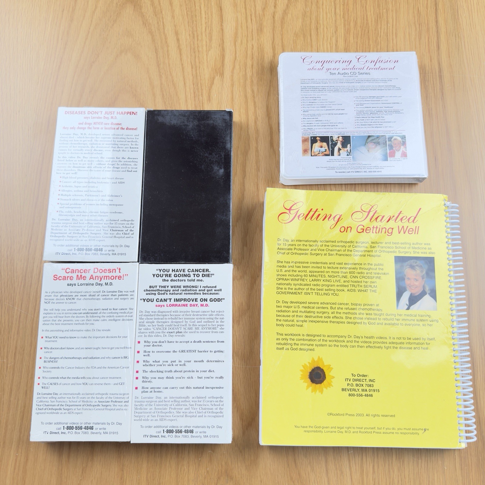 Dr Lorraine Day M.D. 3 Sealed VHS,10 CDs,Workbook,Interview VHS