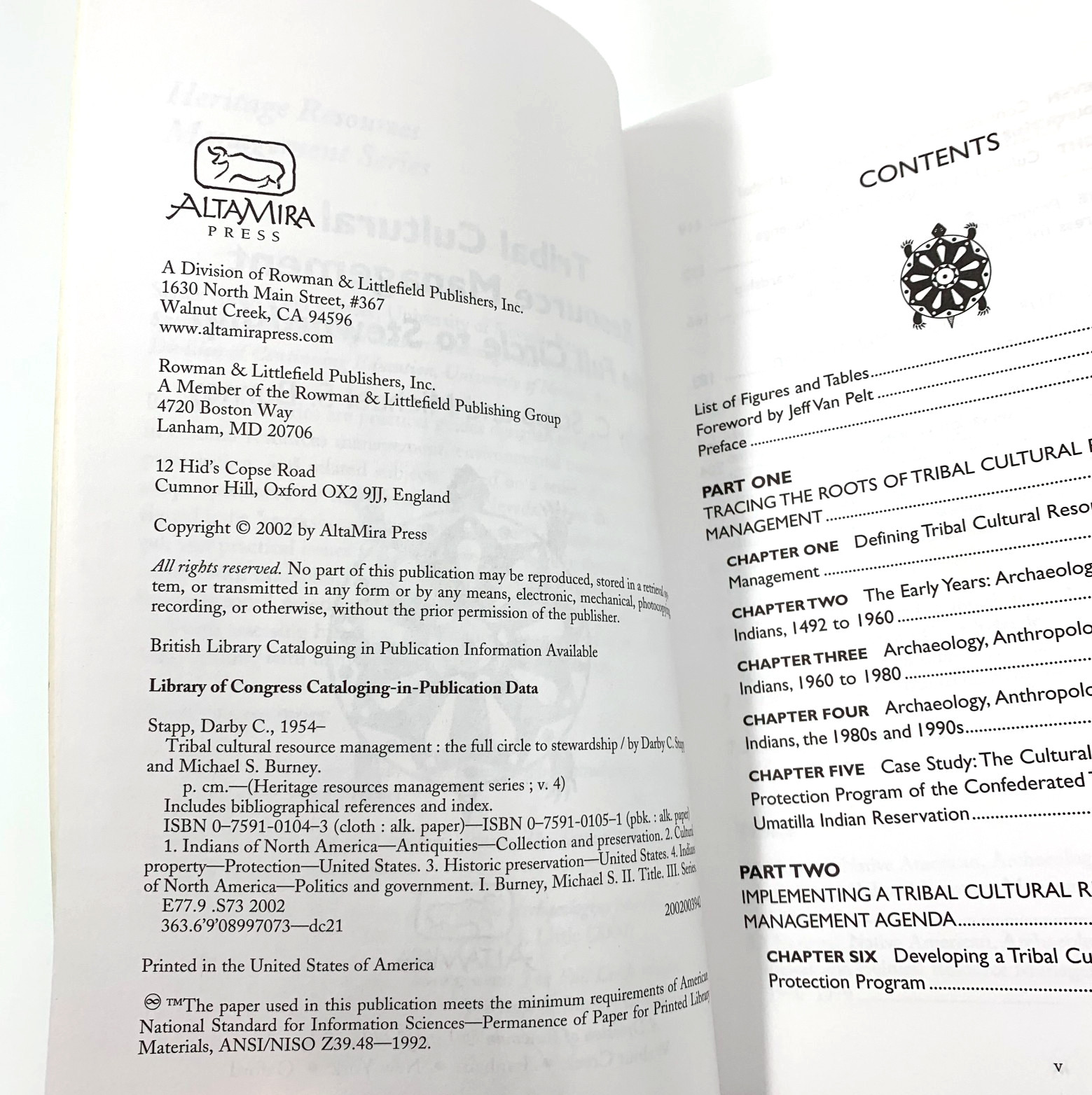 Tribal Cultural Resource Management – by Darby Stapp & Michael Burney PB 2002