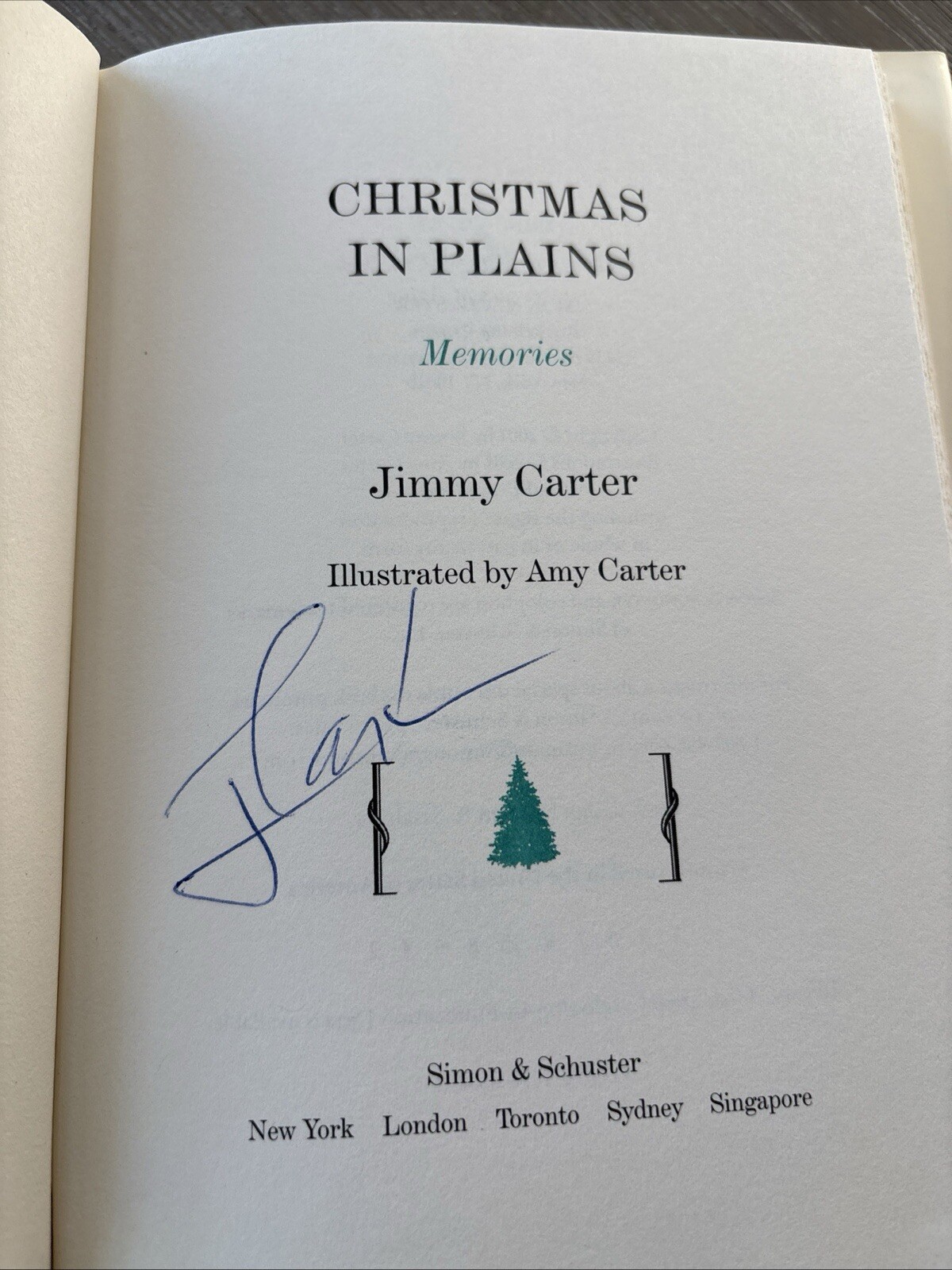 Jimmy Carter President SIGNED AUTOGRAPHED Christmas In Plains HC 1st Ed Print