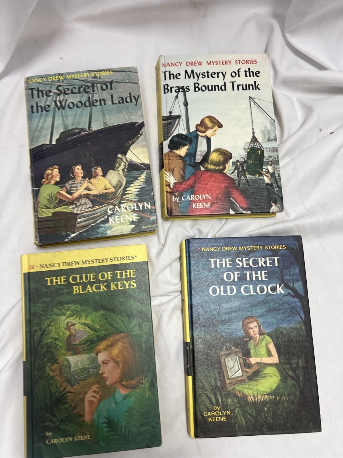 Four Vintage Nancy Drew Mystery Books Hardcover Carolyn Keene 1-17-27-28