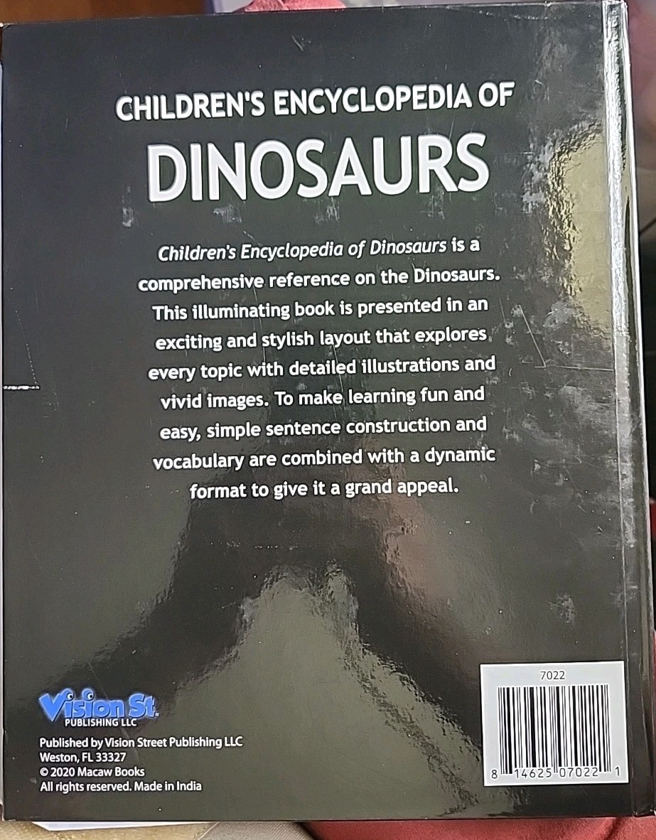Childrens Encyclopedia of Dinosaurs Hard Cover Vision St Publishing Educational