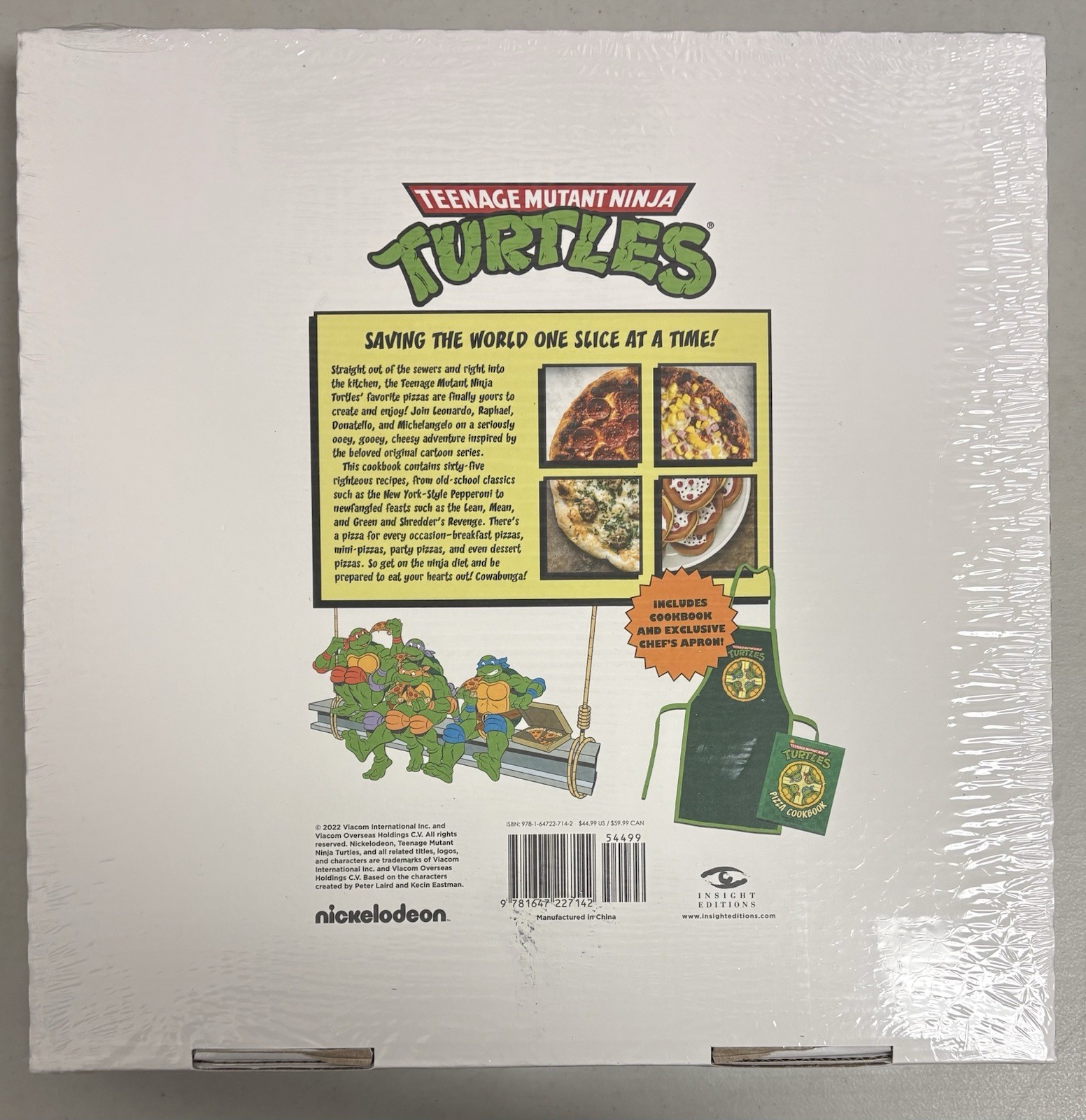 Teenage Mutant Ninja Turtles Pizza Cookbook Gift Set with Apron See Description
