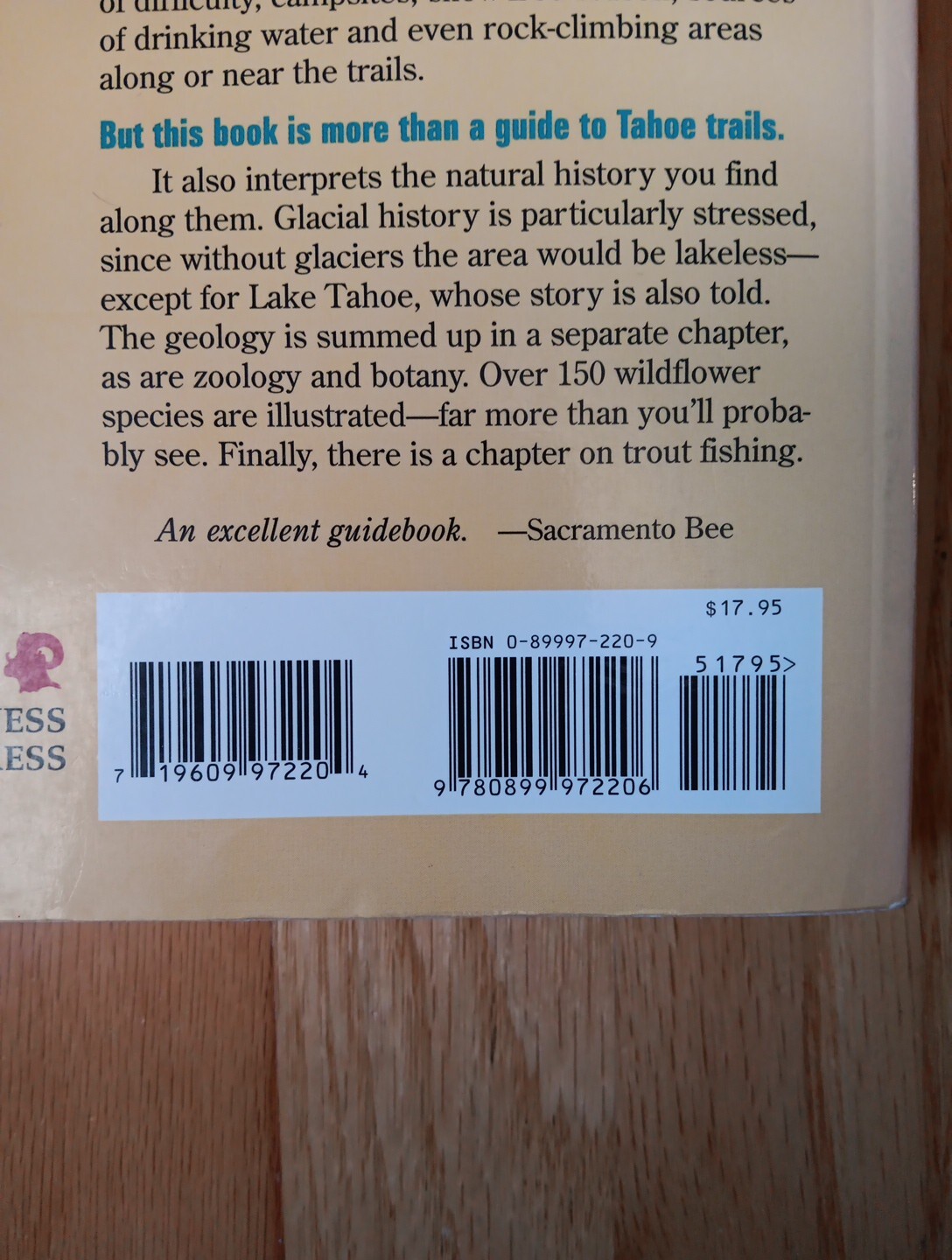 The Tahoe Sierra Jeffrey P. Schaffer Paperback 1999 402 Pages