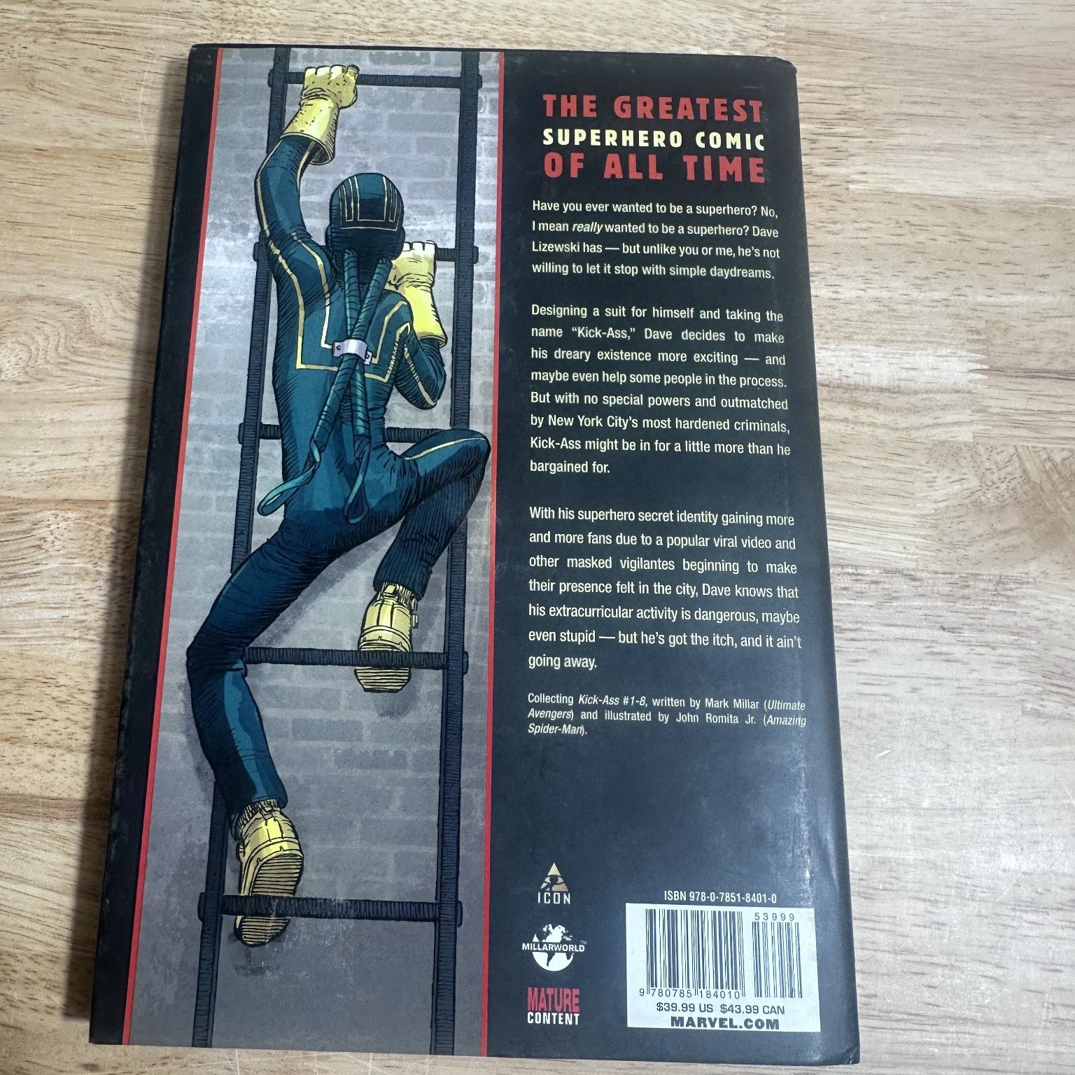 Kick-Ass Volume 1 Millar Romita Jr. Graphic Novel Superhero Comic Book