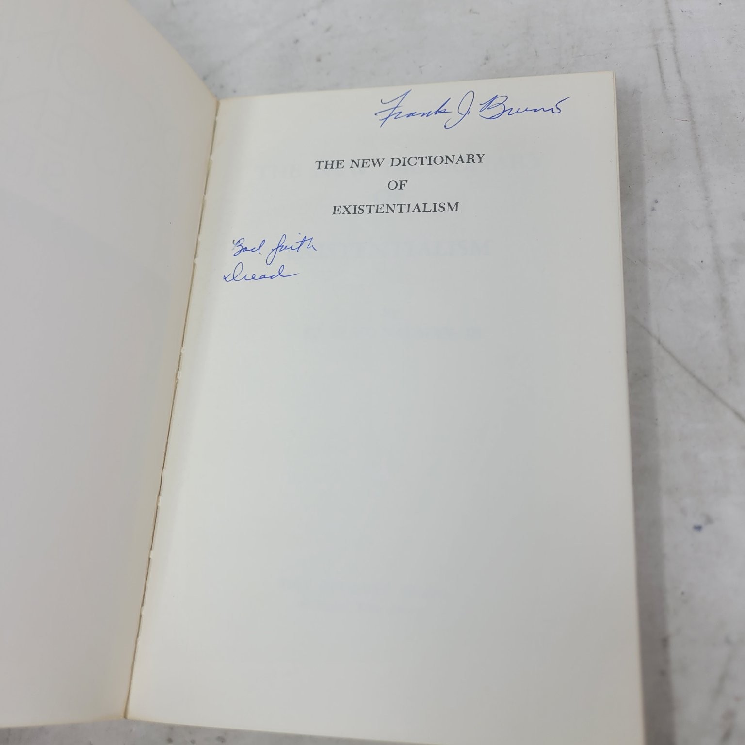 New Dictionary of Existentialism St. Elmo Nauman Jr. 1972 Philosophy Citadel