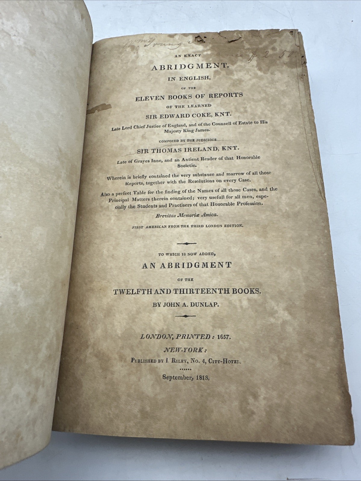 Exact Abridgement Eleven Books Reports Learned Coke Law England (33-10)