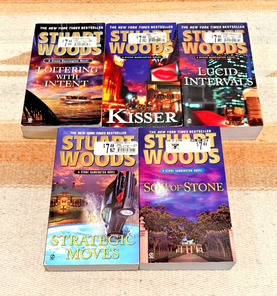 Stuart Woods PB Lot of 15 Kisser Lucid Intervals Carnal Curiosity Cut & Thrust
