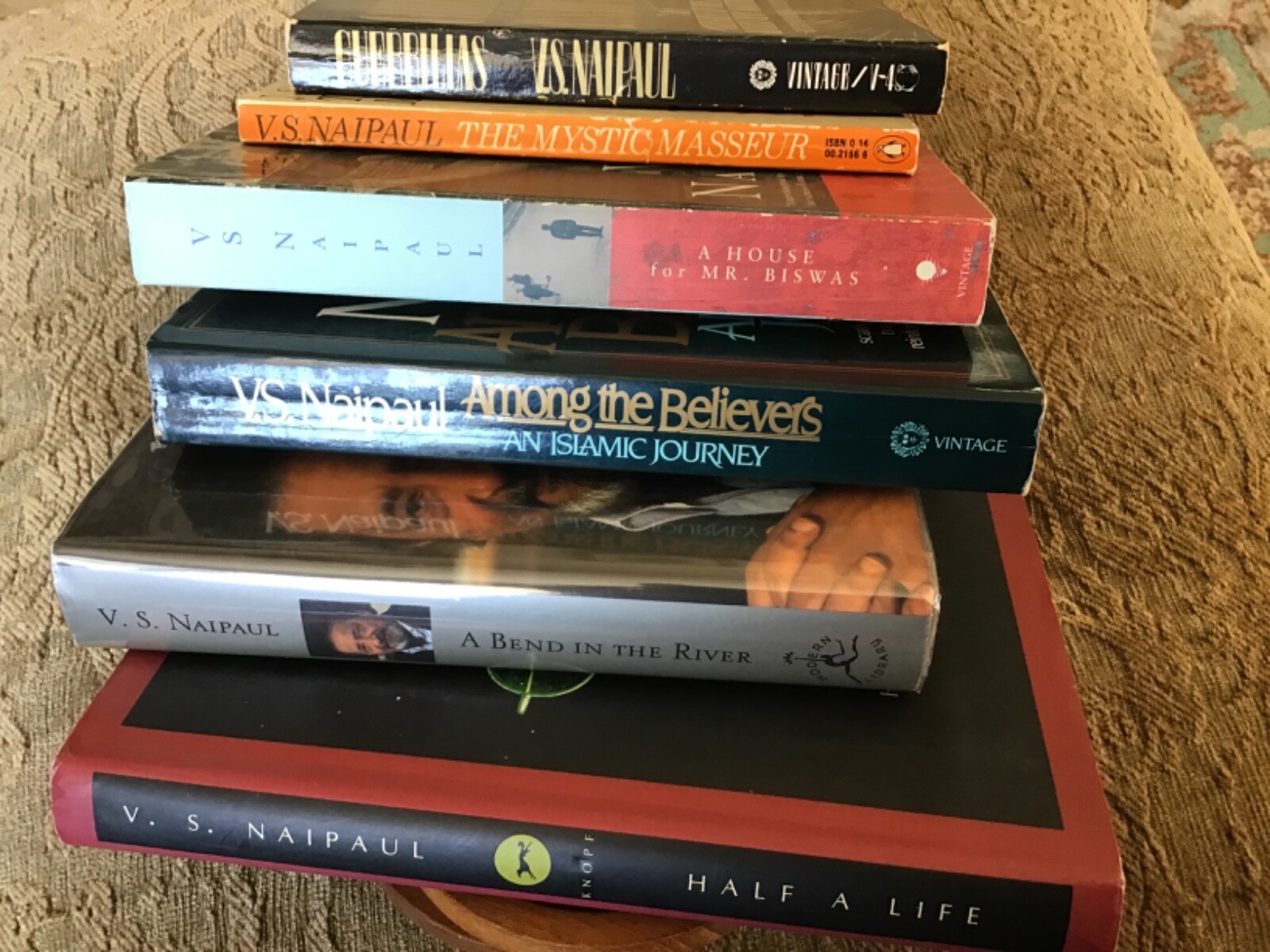 V.S. Naipaul Lot of 6: Bend, House, Half a Life, Mystic, Guerrillas, Among VG/G