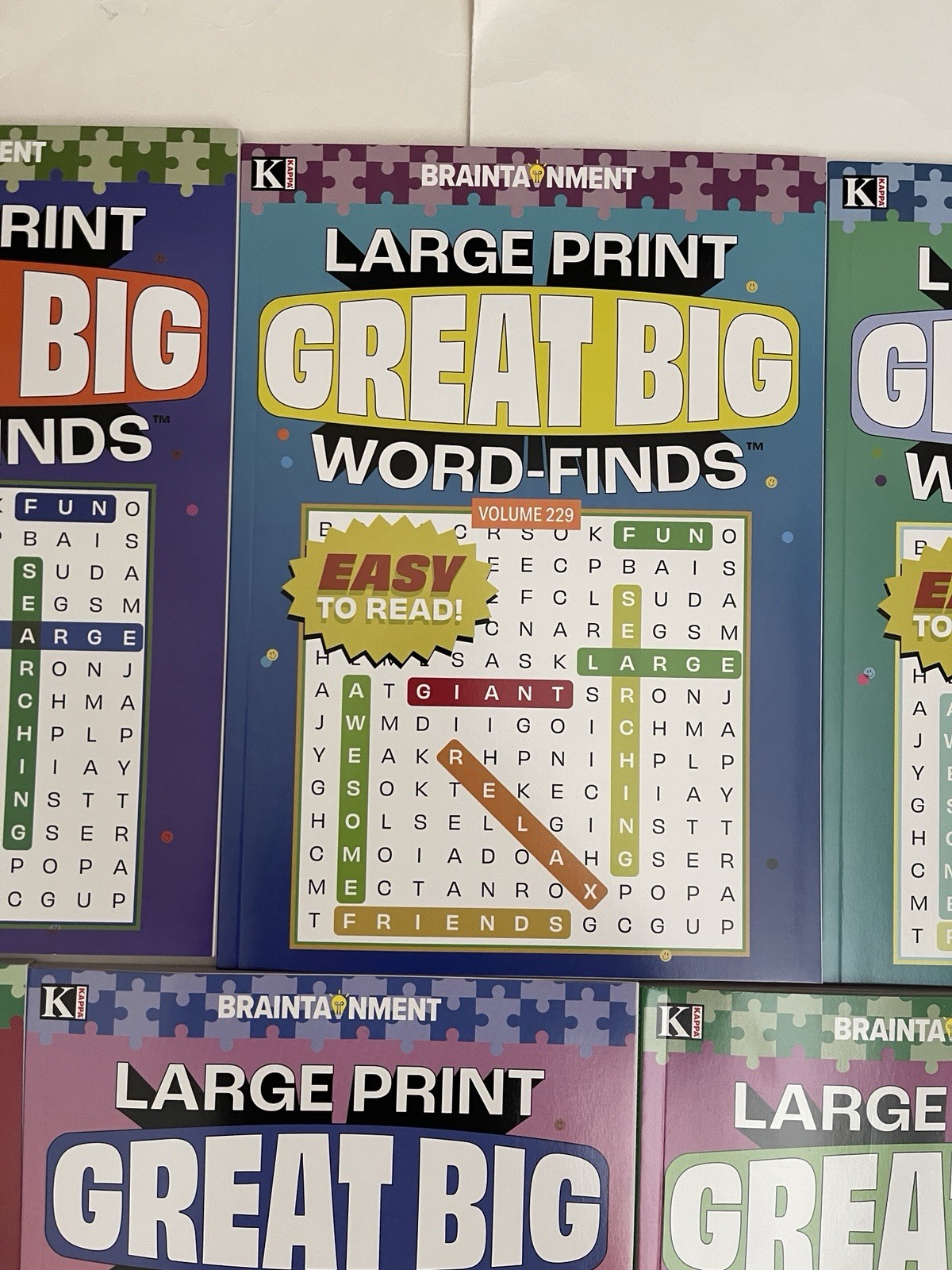 LOT 7 New Large Print GREAT BIG Word-Finds Word Search Kappa Free Shipping NEW