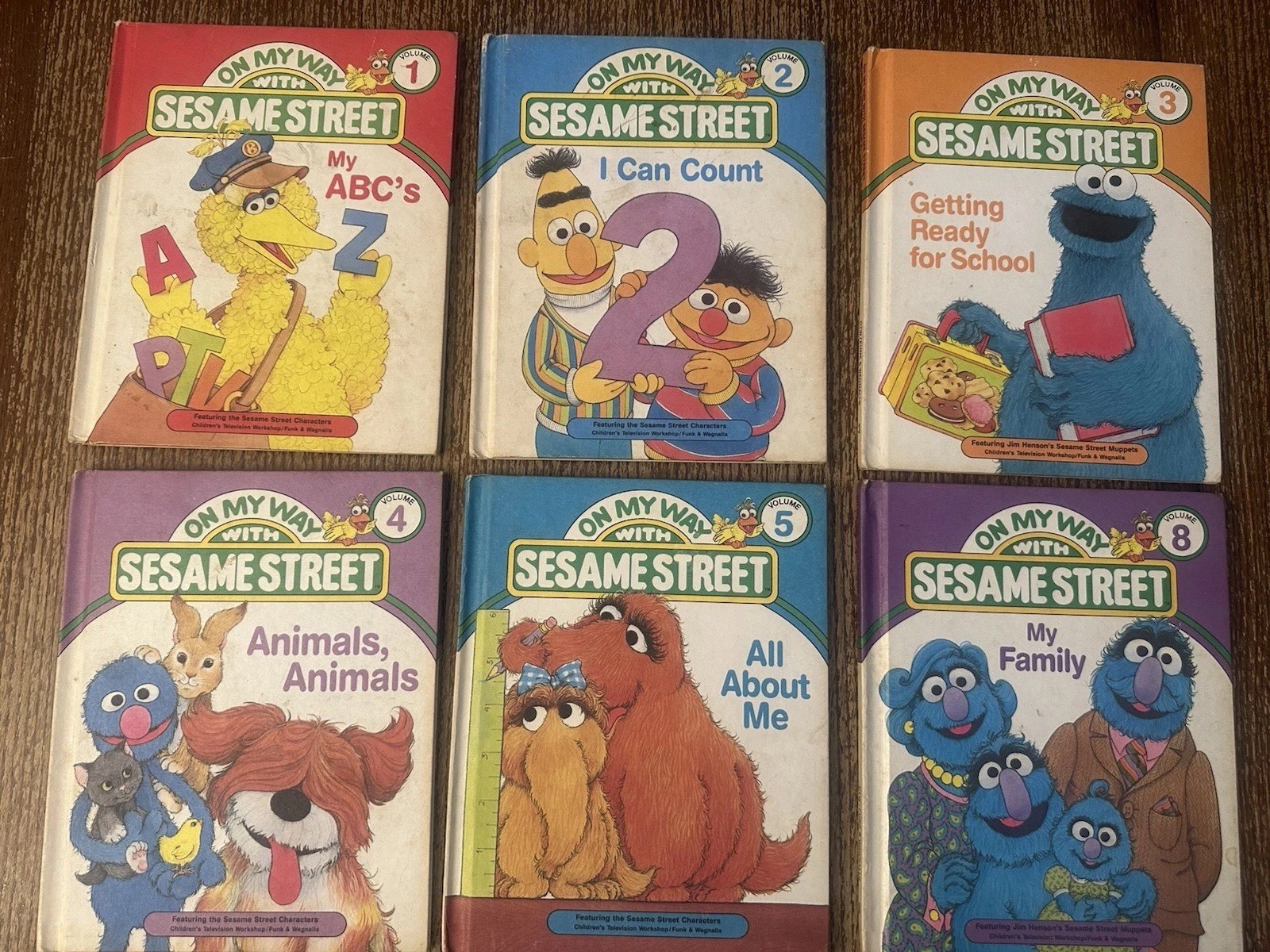 ON MY WAY WITH SESAME STREET HC 6 Books Volumes 1-5 & # 8 1989