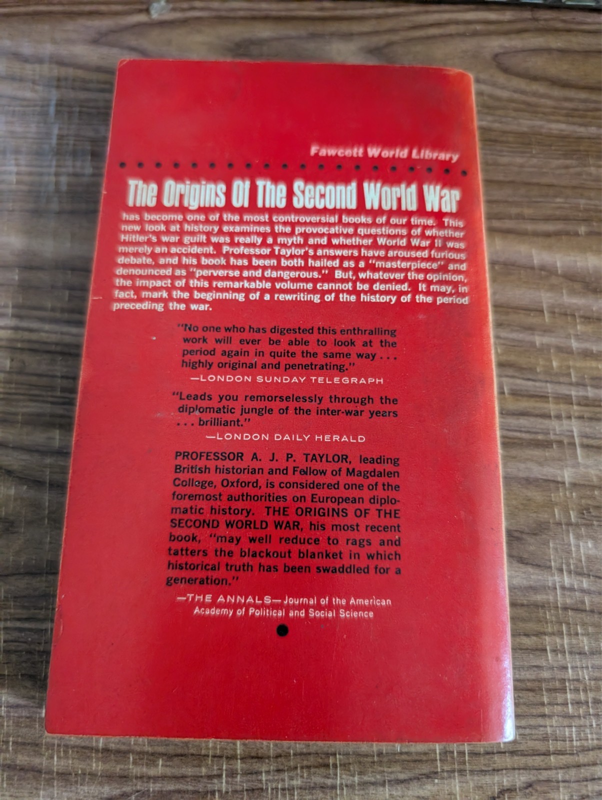 The Origins Of The Second World War – A.J.P. Taylor (1963, Paperback)