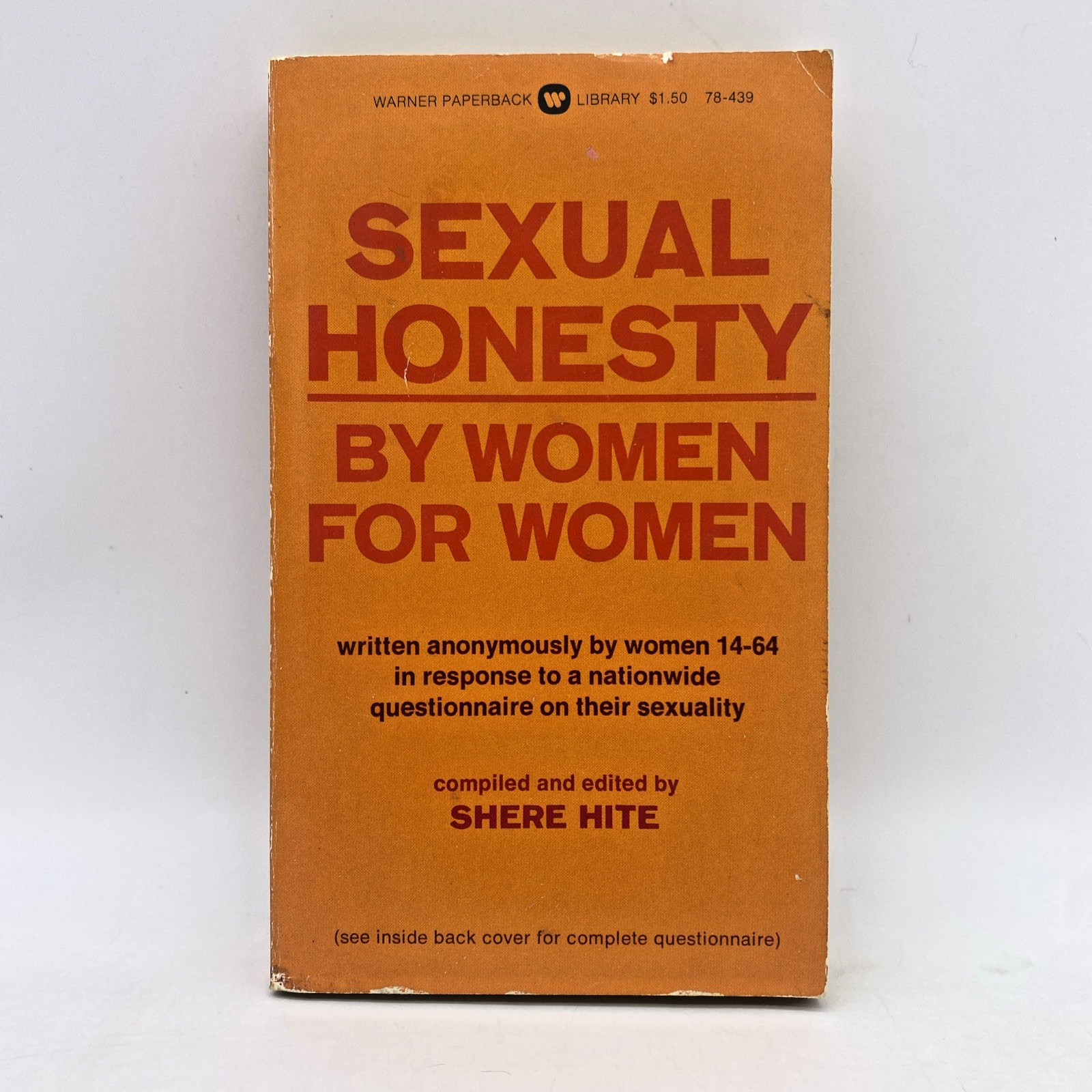 Sexual Honesty By Women For Women Shere Hite 1974 1st edition Paperback Warner