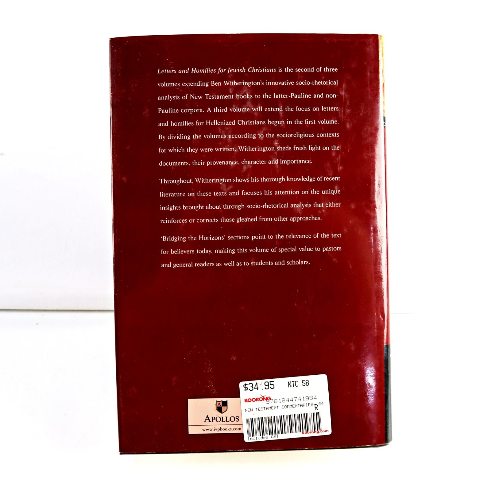 Letters And Homiles For Jewish Christians Ben Witherington III