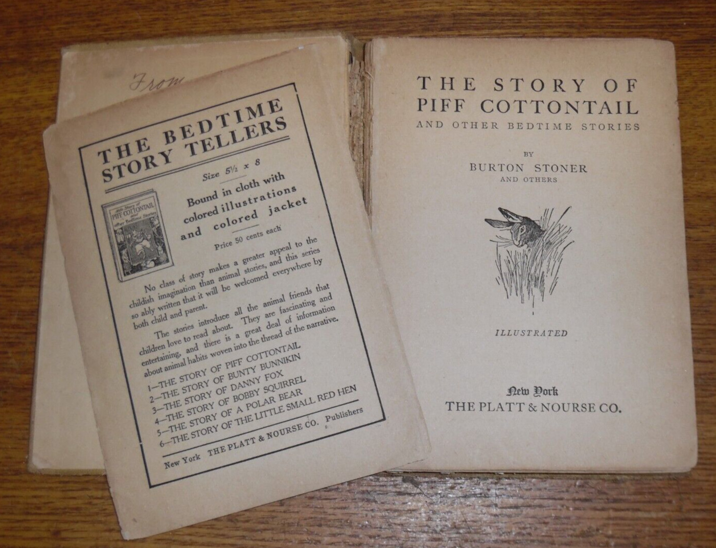 Antique 1916 Platt & Nourse Book – The Story Of Piff Cottontail – Burton Stoner