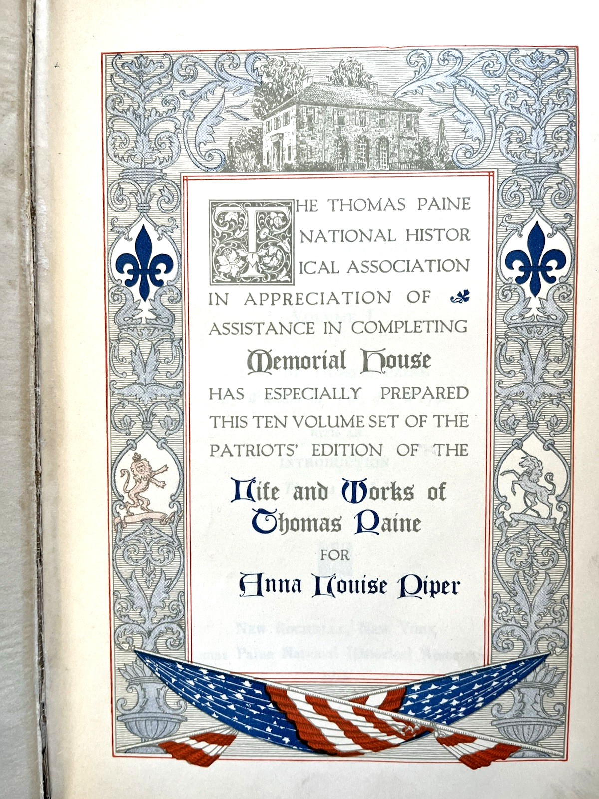 The Life and Works of Thomas Paine (1925 Patriots Ed. Complete 10 Vol) Very Good