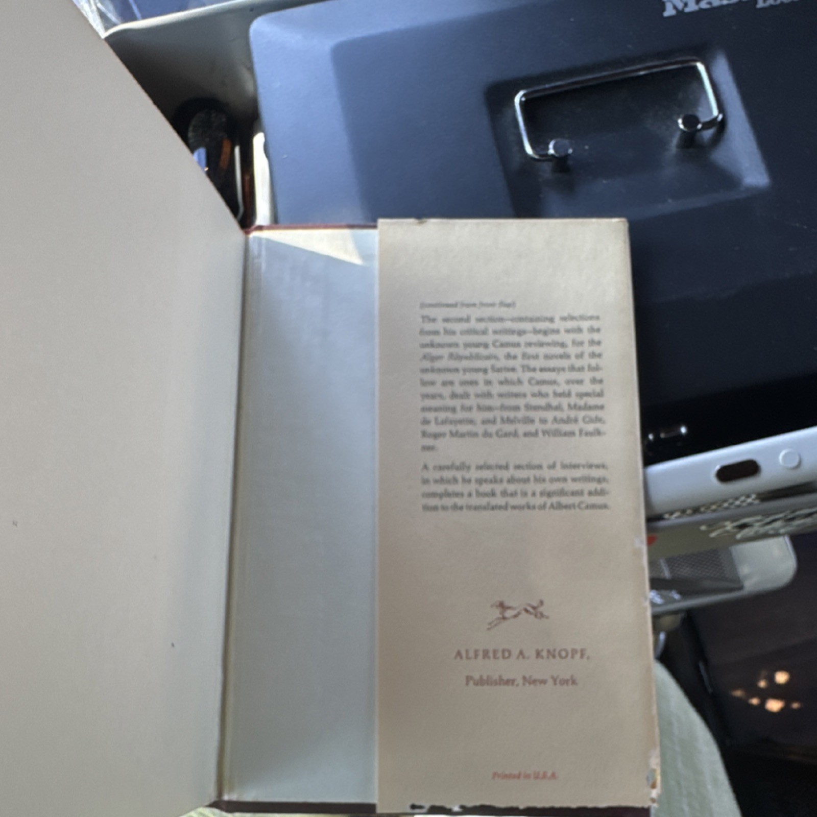 Albert Camus Lyrical and Critical Essays Hardcover Alfred A. Knopf 1968 Vintage