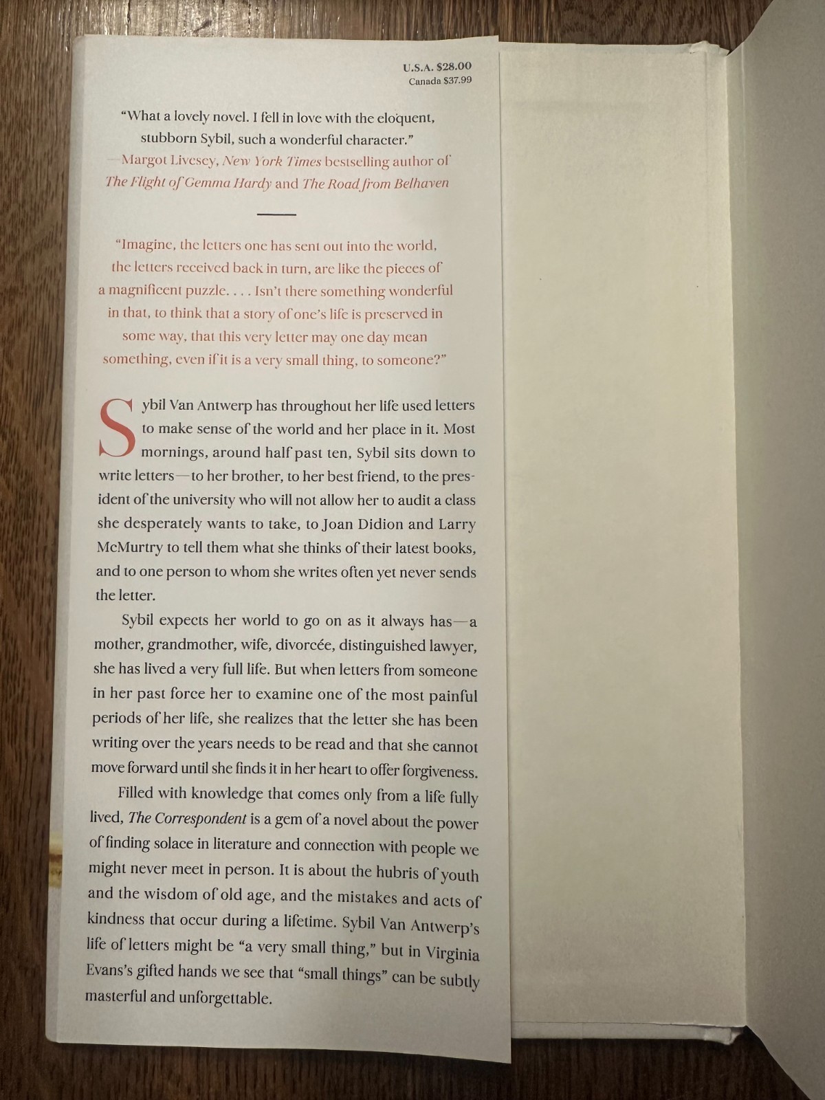 The Correspondent: A Novel by Virginia Evans (2025, Hardcover)