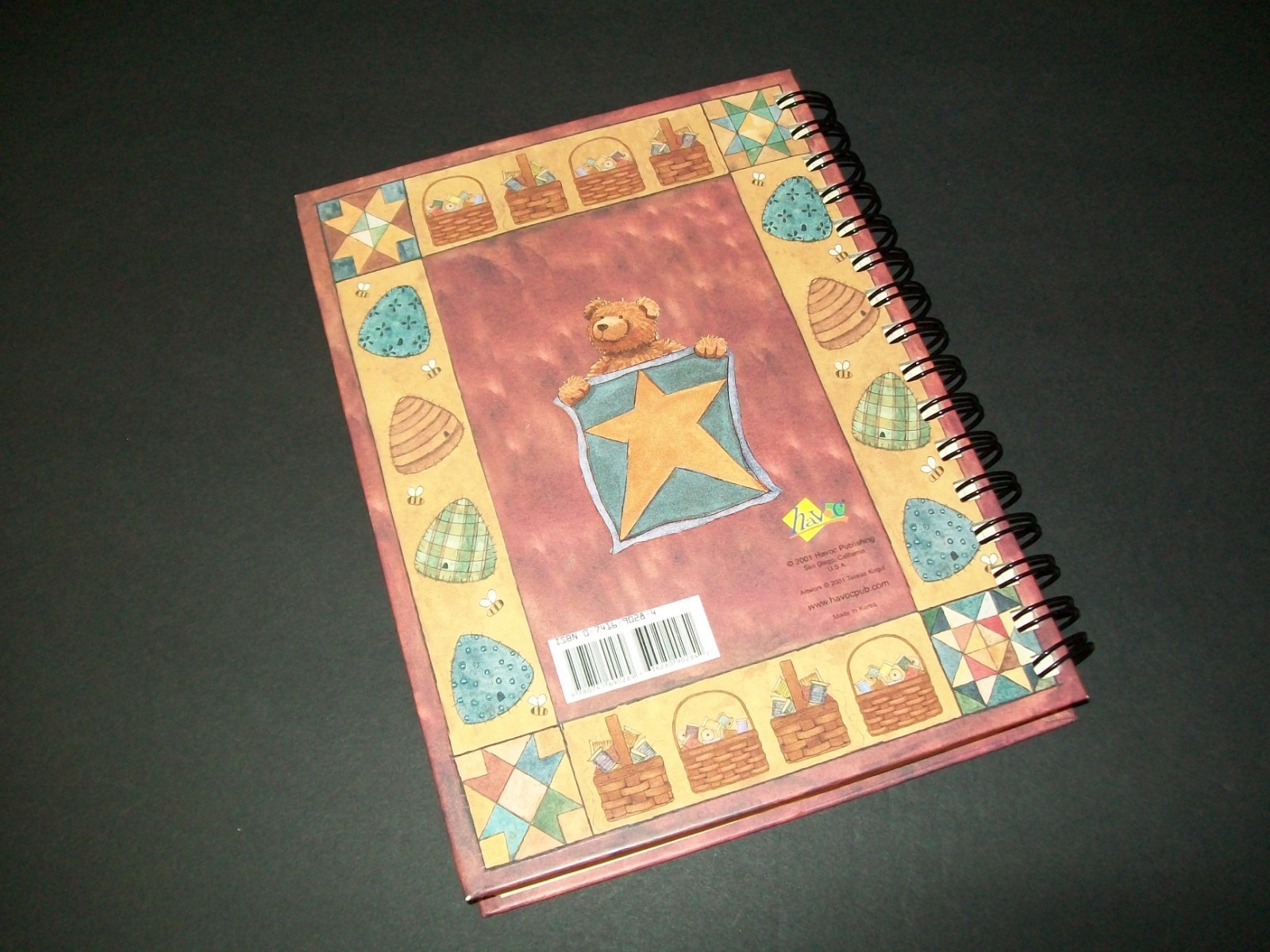 A Quilter’s Journal Hardcover Wire Bound Record Keeping Book 2001