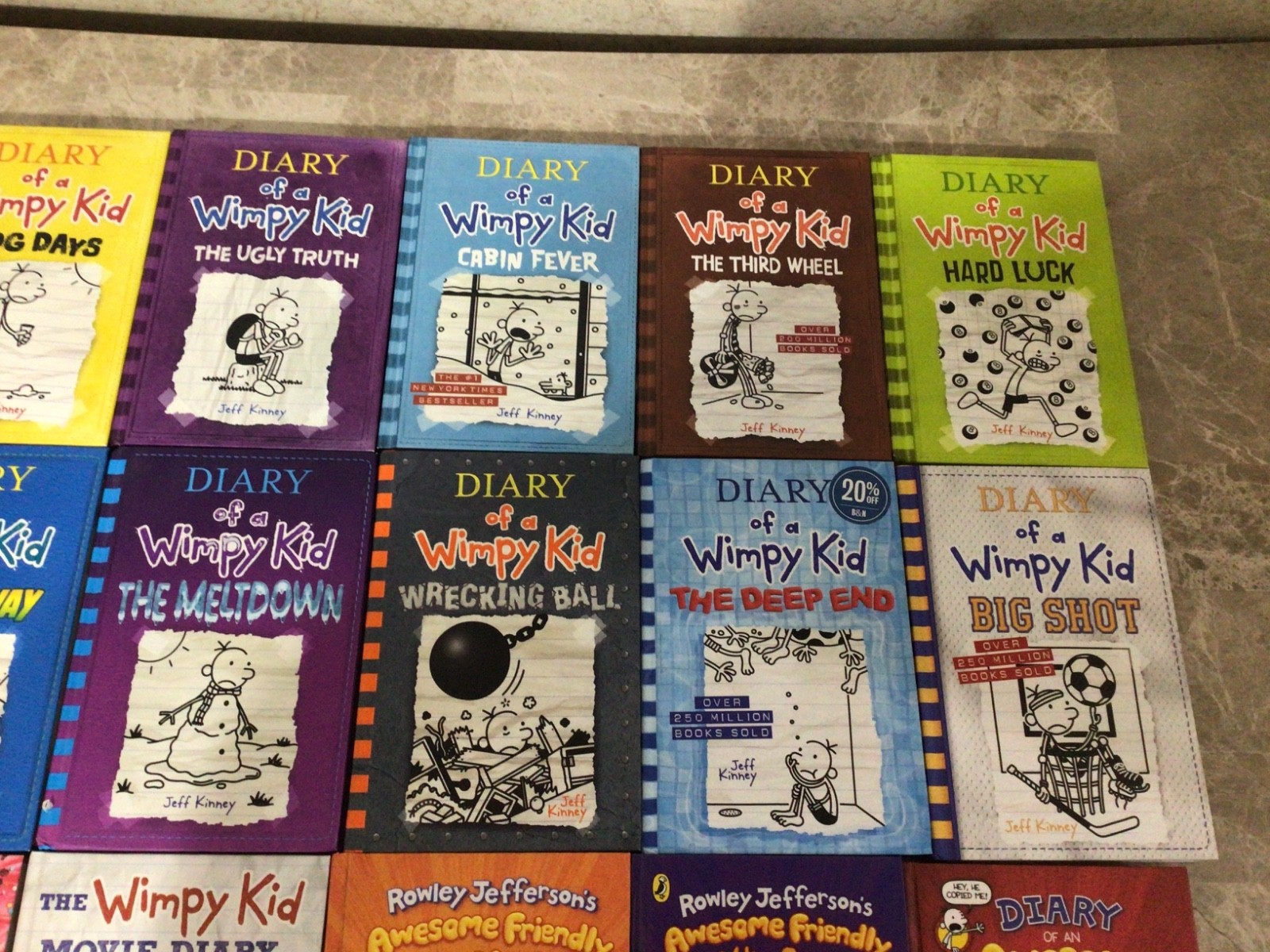Complete Set Of 24 Diary Of A Wimpy Kid 1-20 & 4 Extra HC Jeff Kinney Books