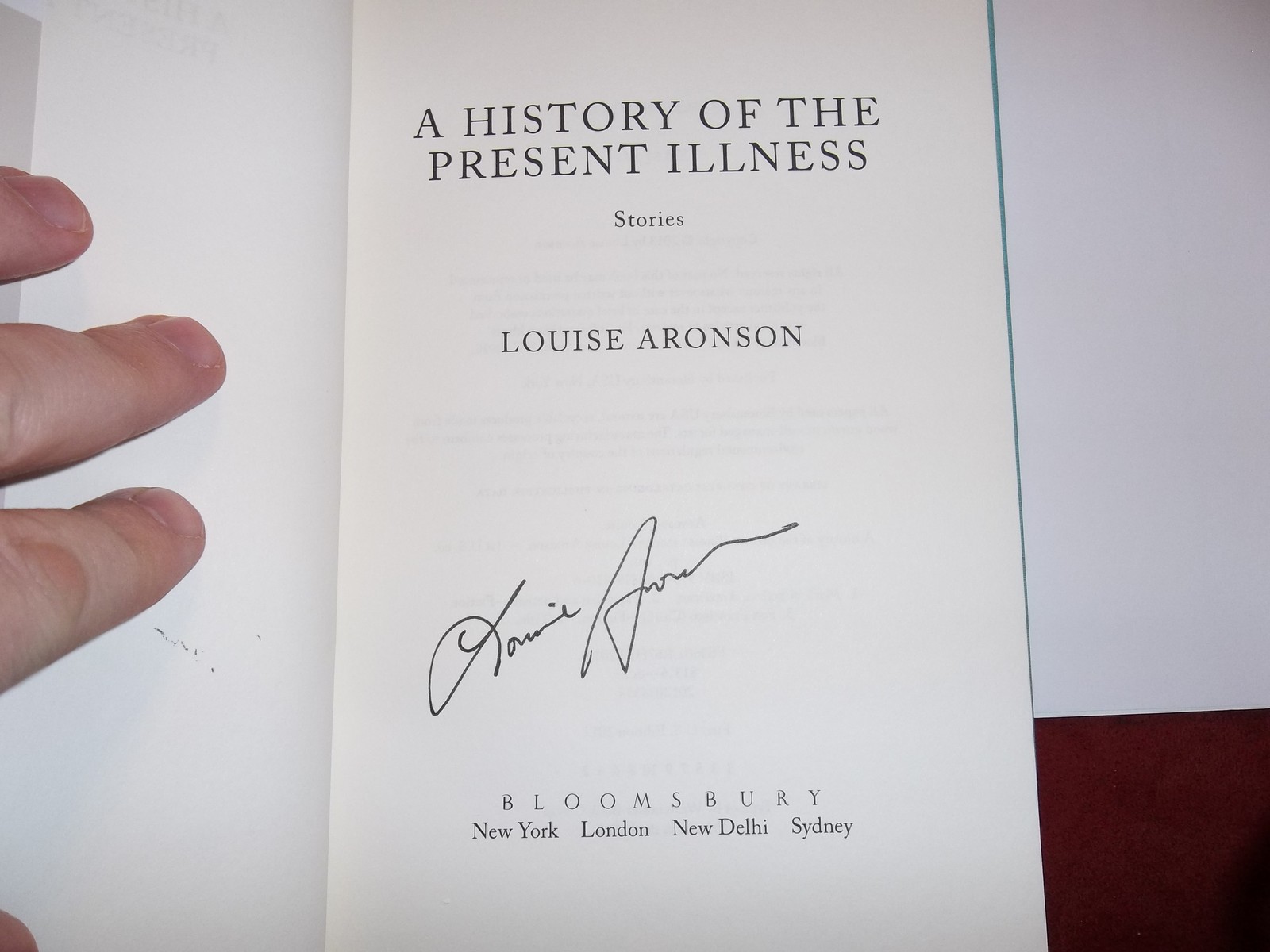 A History of the Present Illness by Louise Aronson *SIGNED* 1st Edition