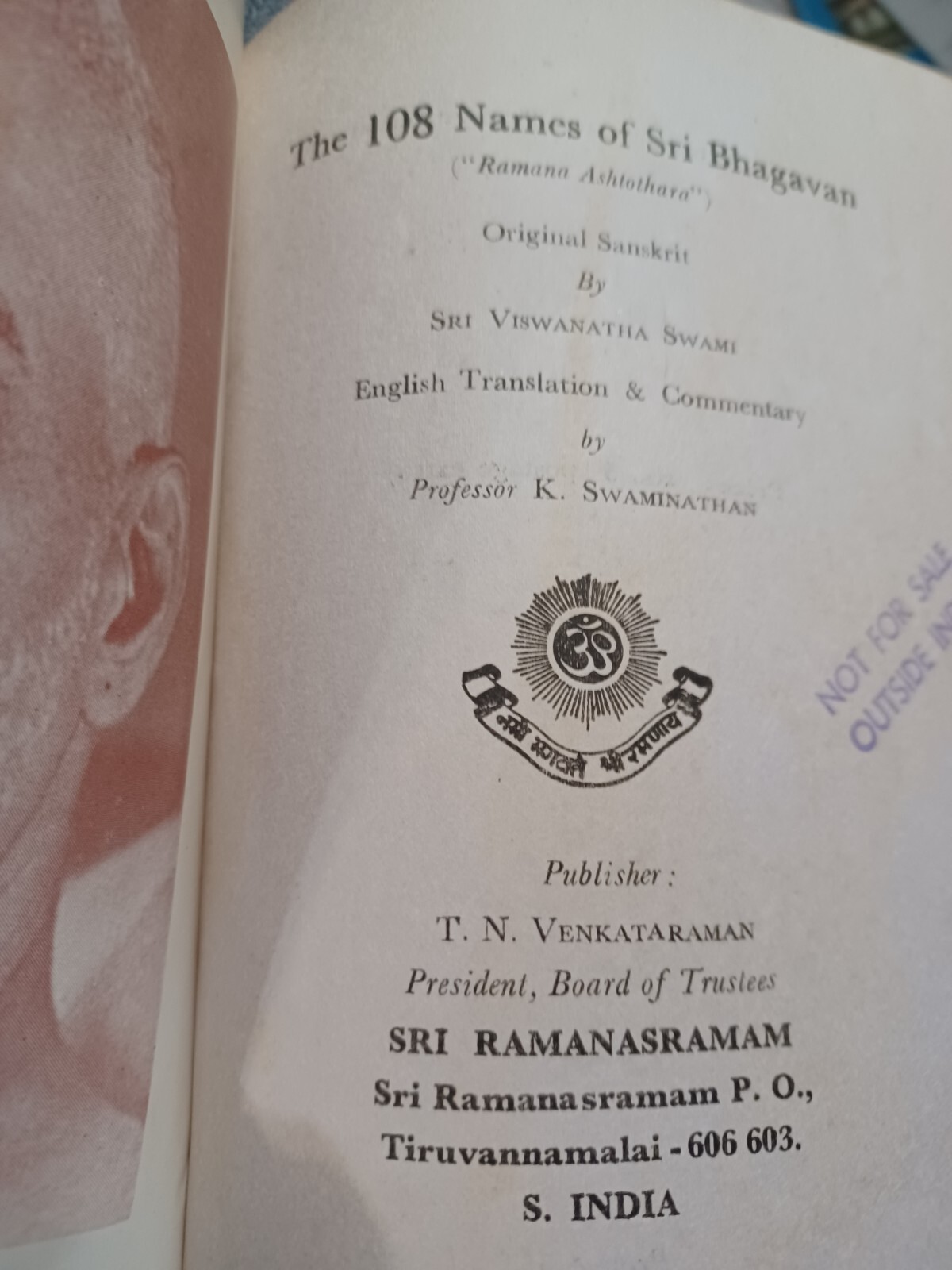 The 108 Names of Sri Bhagavan (Ramana Ashtothra) 1984 Eastern philosophy religio