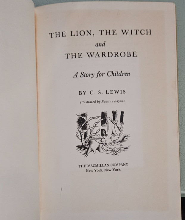 cs lewis THE LION THE WITCH AND THE WARDROBE hardcover 1950 macmillan company
