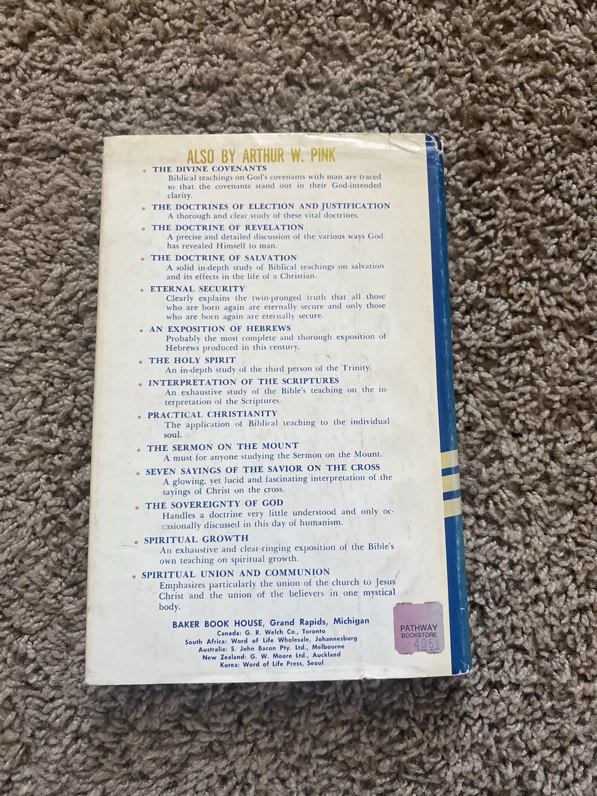 The Holy Spirit Arthur W. Pink Baker Books