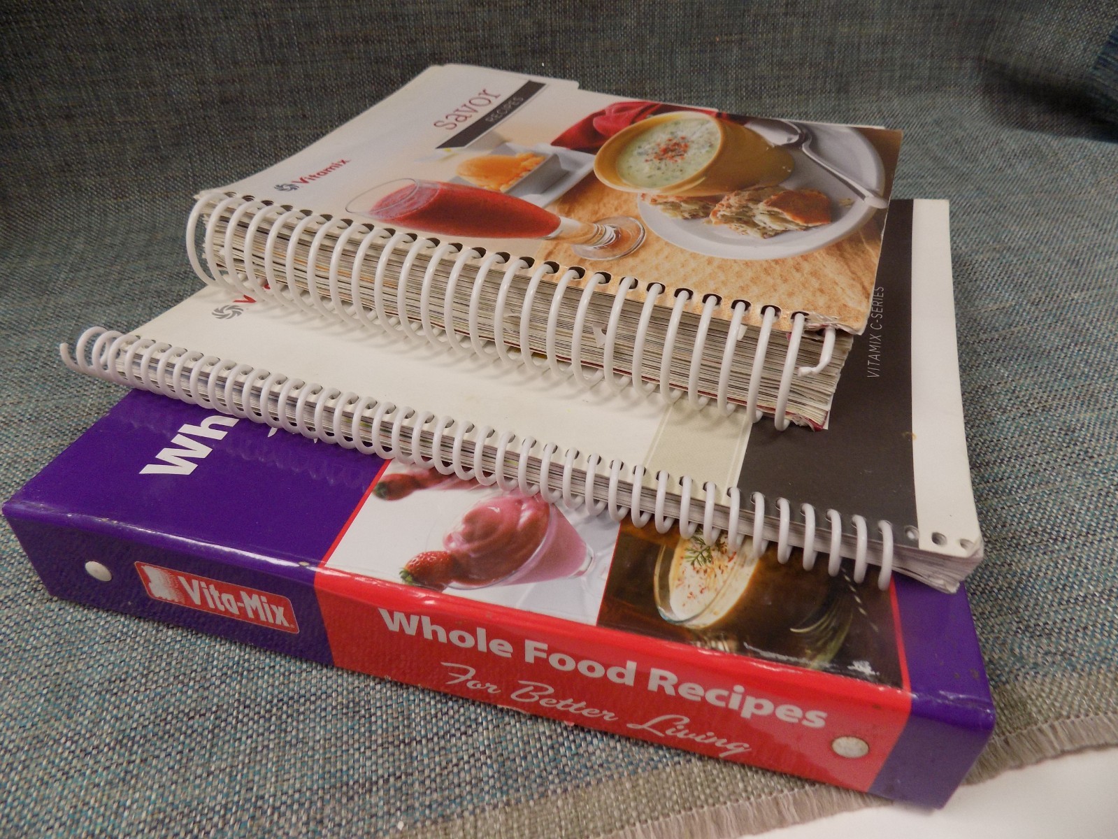 3 VITA-MIX COOKBOOKS ~WHOLE FOODS, SAVOR RECIPES & GETTING STARTED
