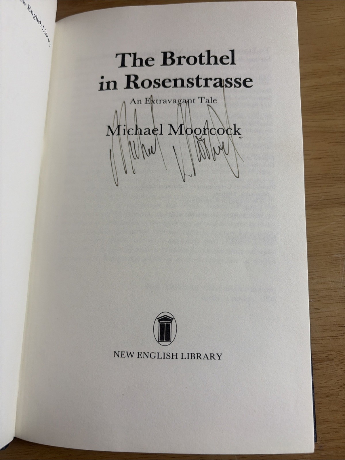 Signed The Brothel in Rosenstrasse Michael Moorcock 1982 1st UK Edition HCDJ NF