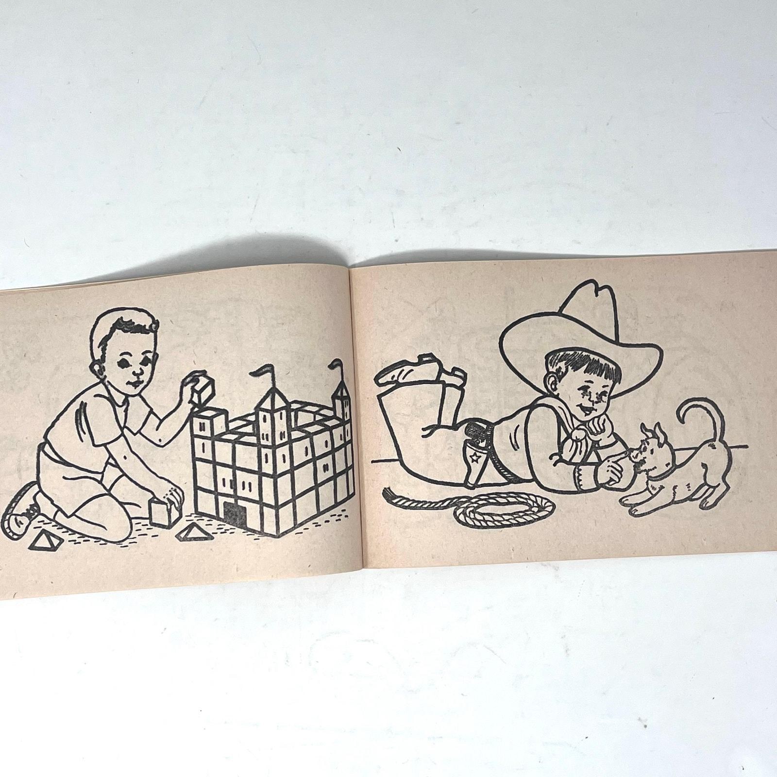 Vintage 1950s Coloring Book Lot Mid Century Children Activity Books