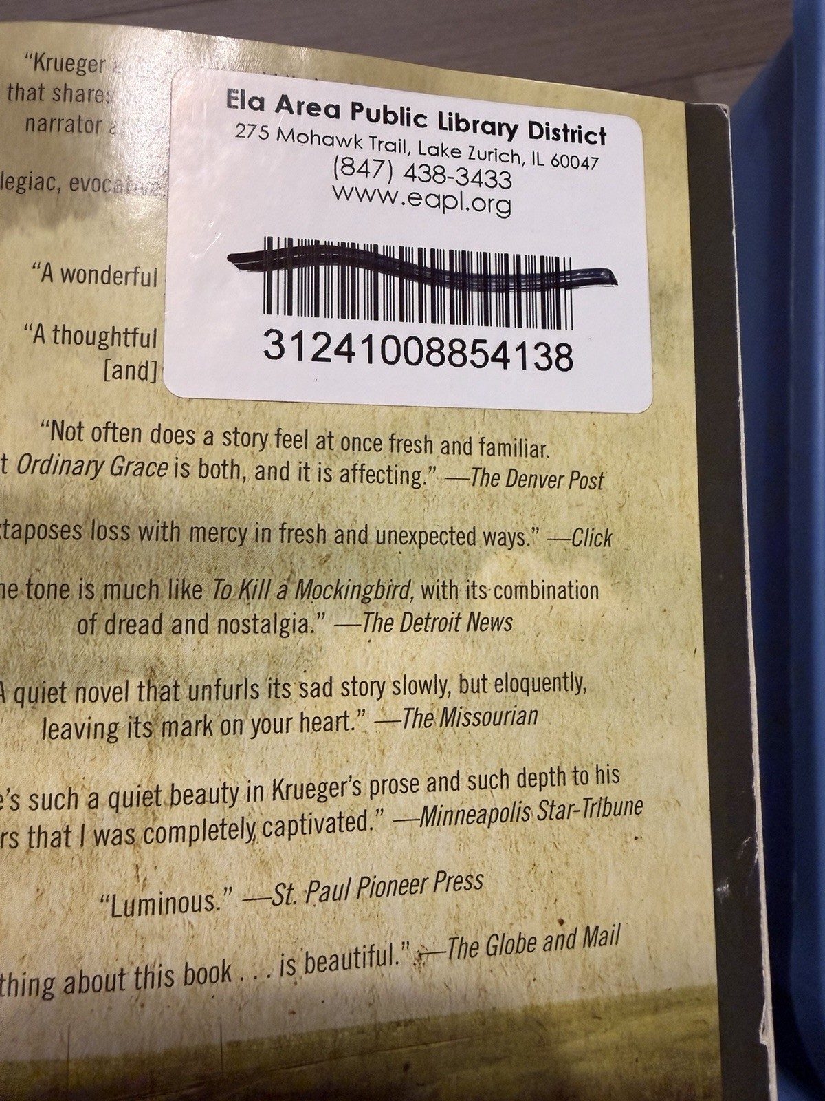 William Kent Krueger Ordinary Grace Hardcover w/ Dust Jacket Atria Ex Libris