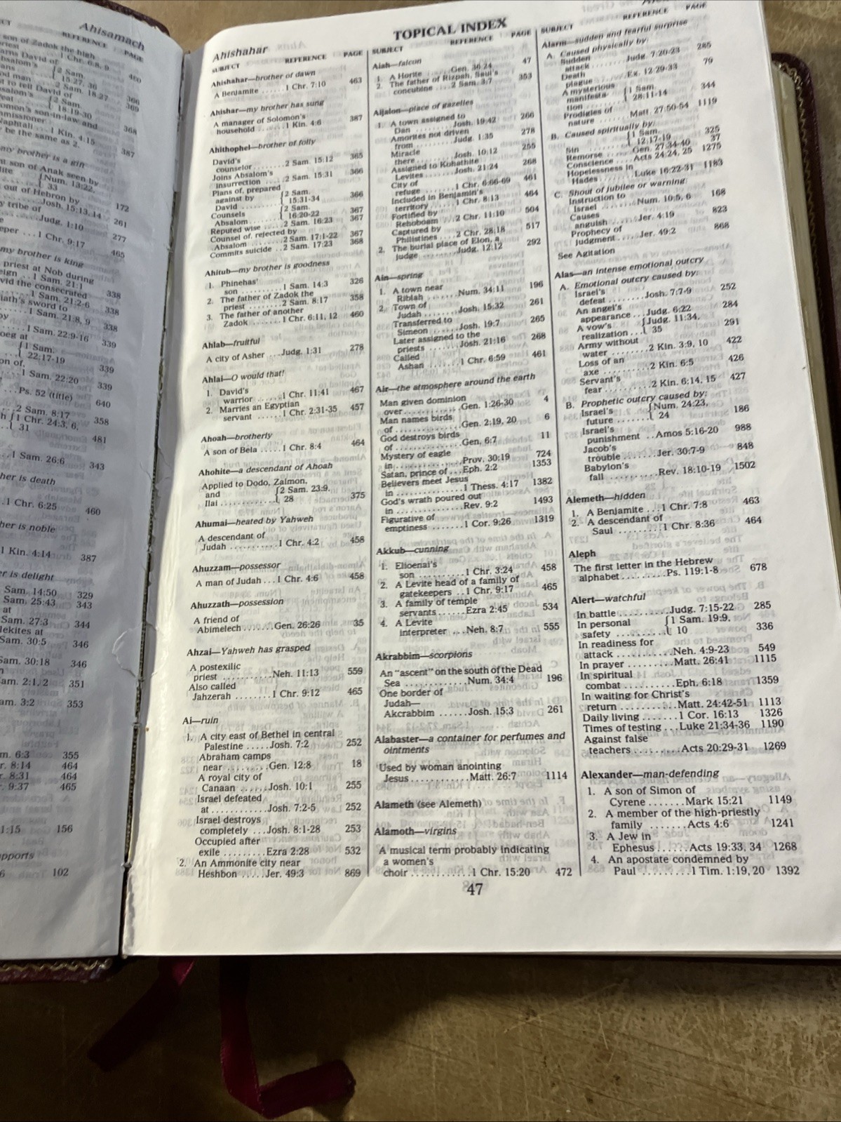 NASB New Open Bible Study Edition Burgundy Genuine Leather 1990 USA 1976BG