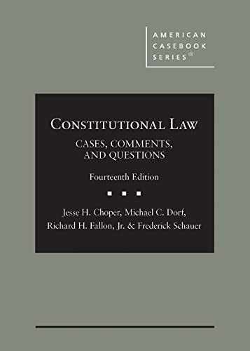 Constitutional Law: Cases, Comments, – Hardcover, by Choper Jesse; Dorf – Good