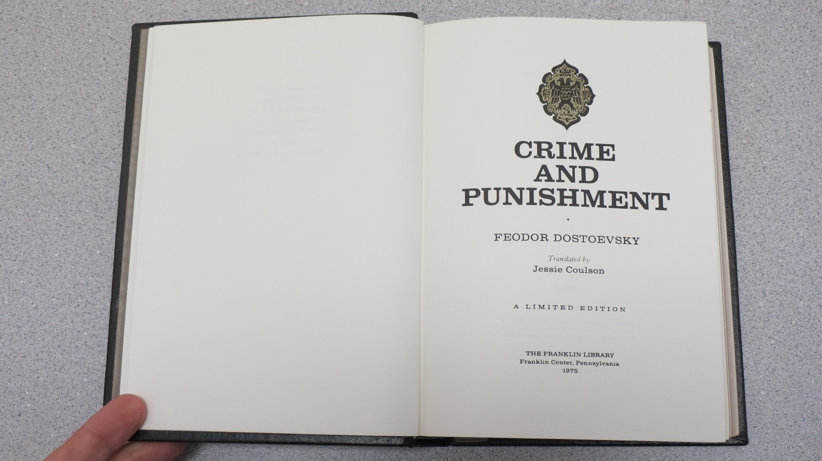 Crime and Punishment by Feodor Dostoevsky – The Franklin Library – Limited 1975
