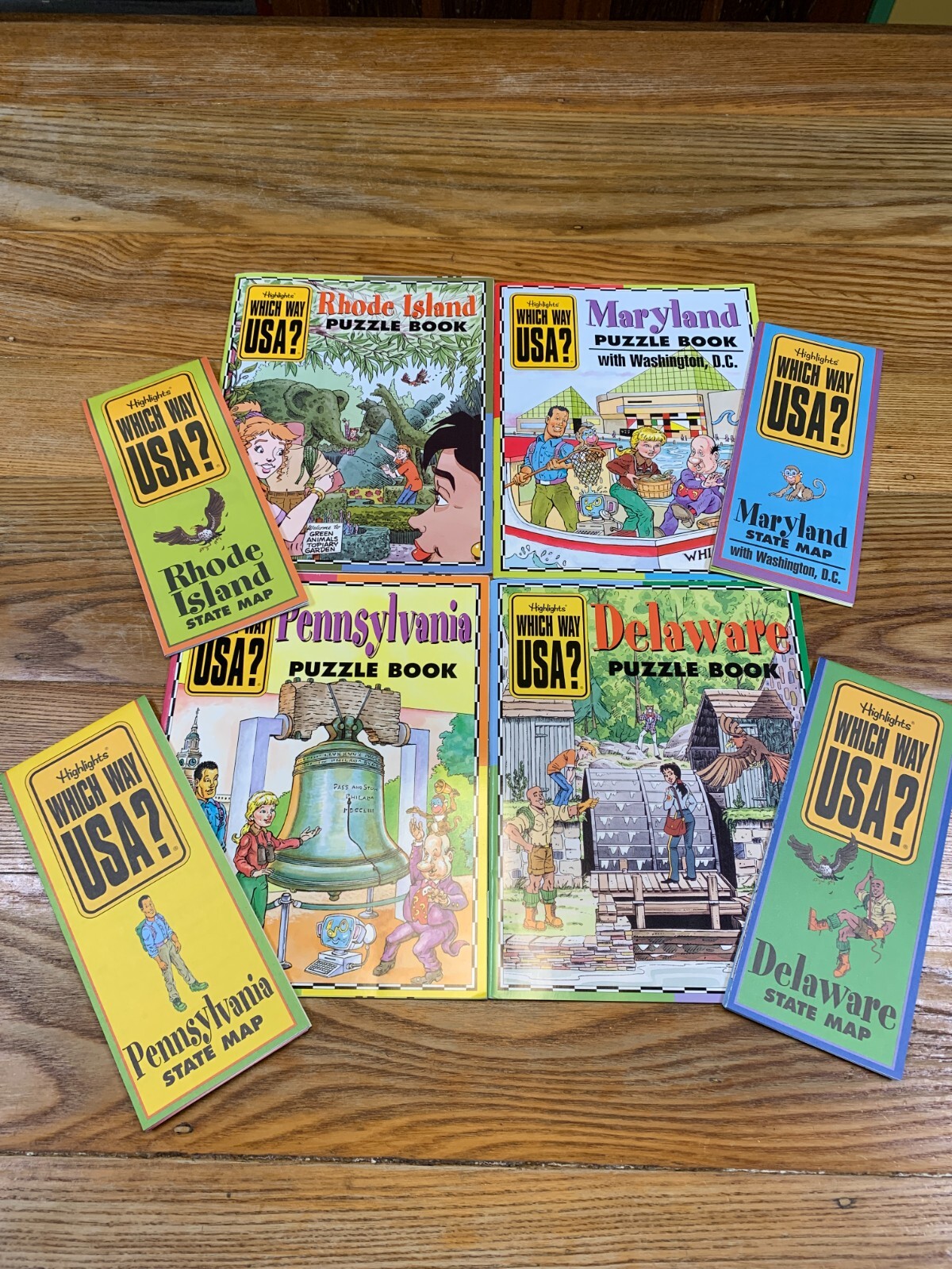 Highlights WHICH WAY USA Puzzle Books & Maps Maryland Rhode Island Delaware PA