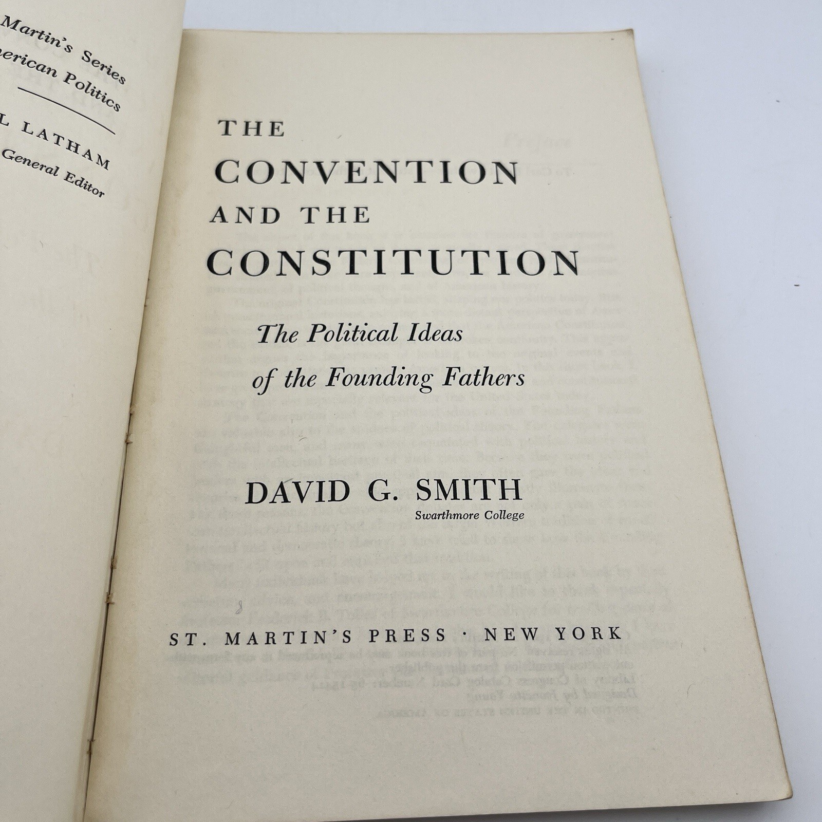 The Convention And The Constitution – David Smith (Paperback, 1965)